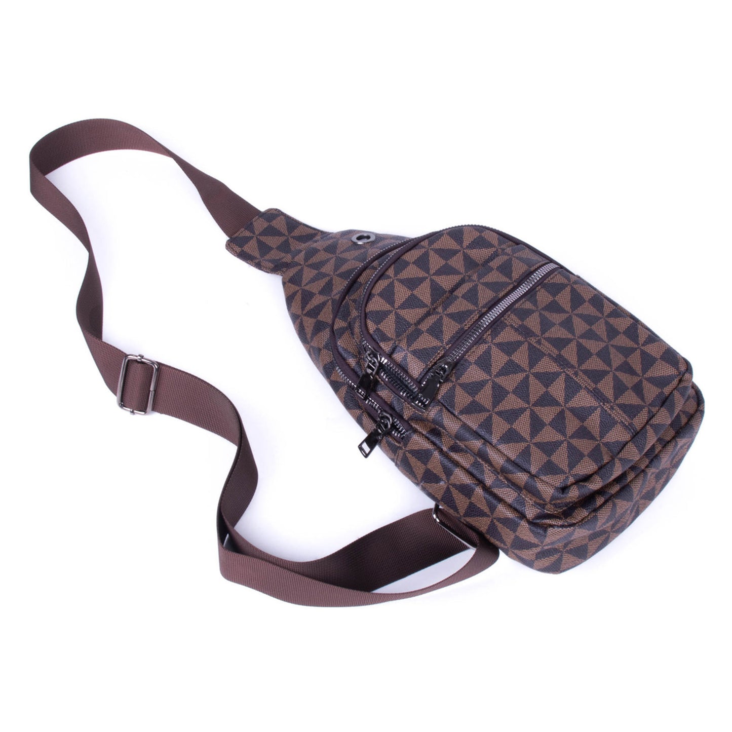 Pu Monogram Pattern Crossbody Sling Bag FBG1876 (3pc)