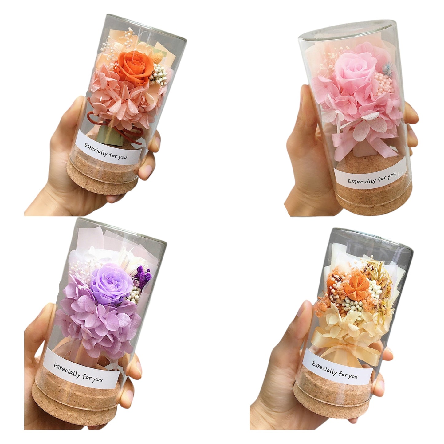 Mix Artificial Flower With Cork Bottom Case FN017 (12PC)