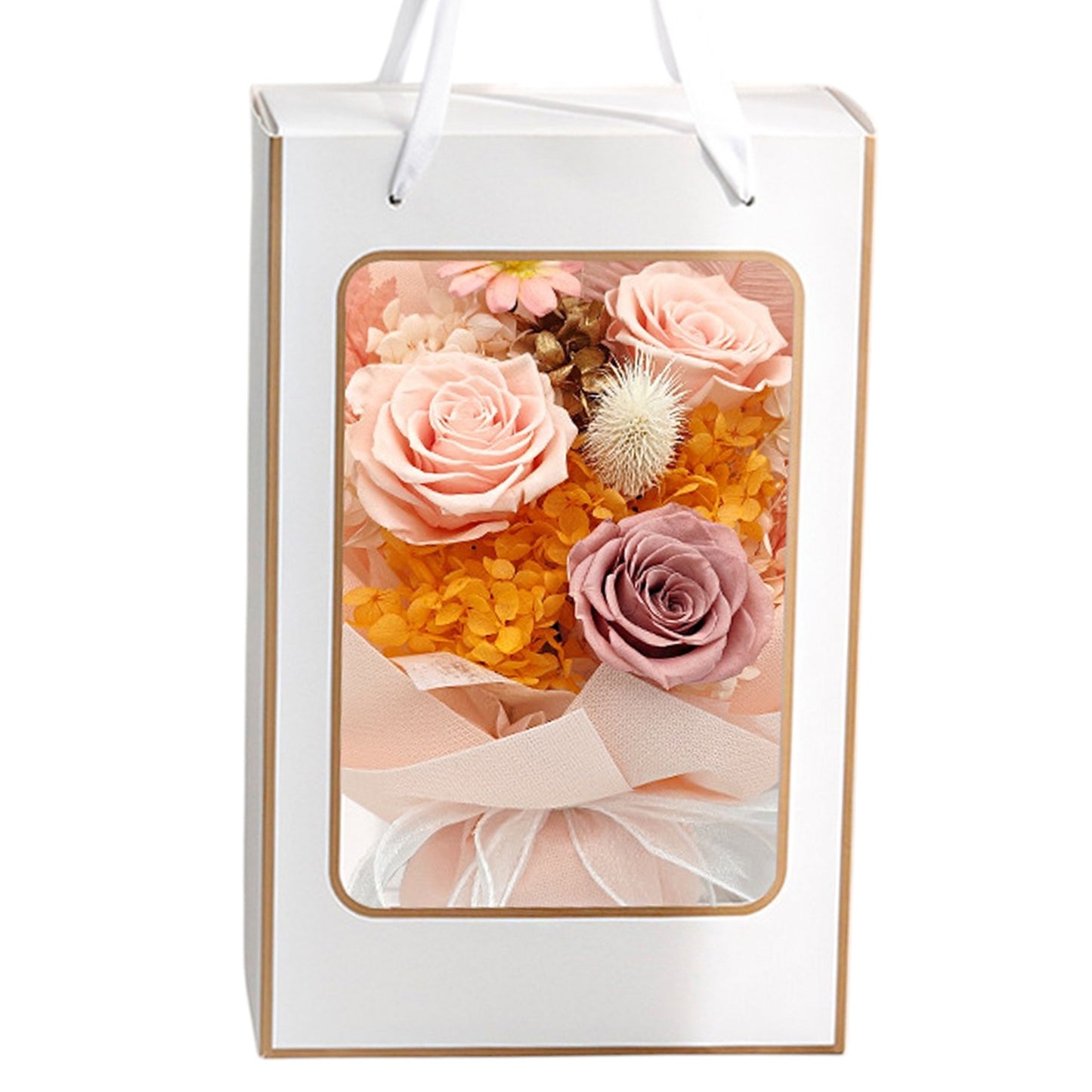 Mix Rose Peach Artificial Flower Bouquet FN034 (1PC)