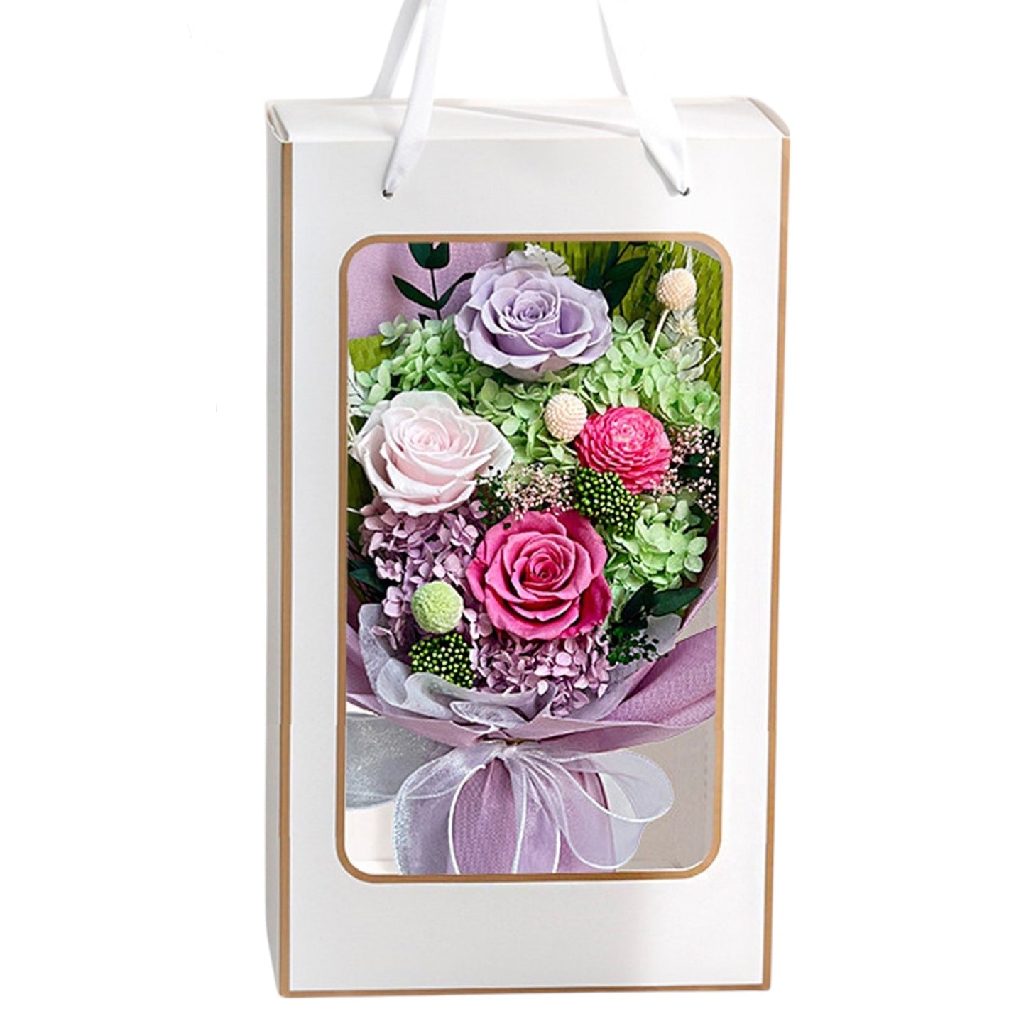 Mix Rose Lavender Artificial Flower Bouquet FN040 (1PC)