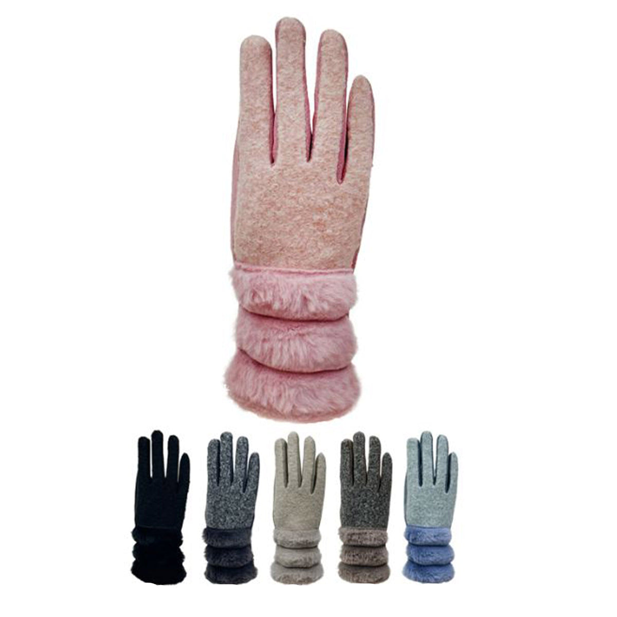 Women's Fur Gloves GL196 (12PAIR)