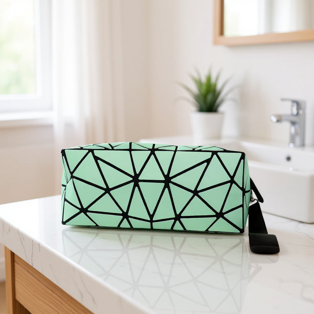 Geometric Triangle Pattern Makeup Pouch JB5526-14 (12PC)