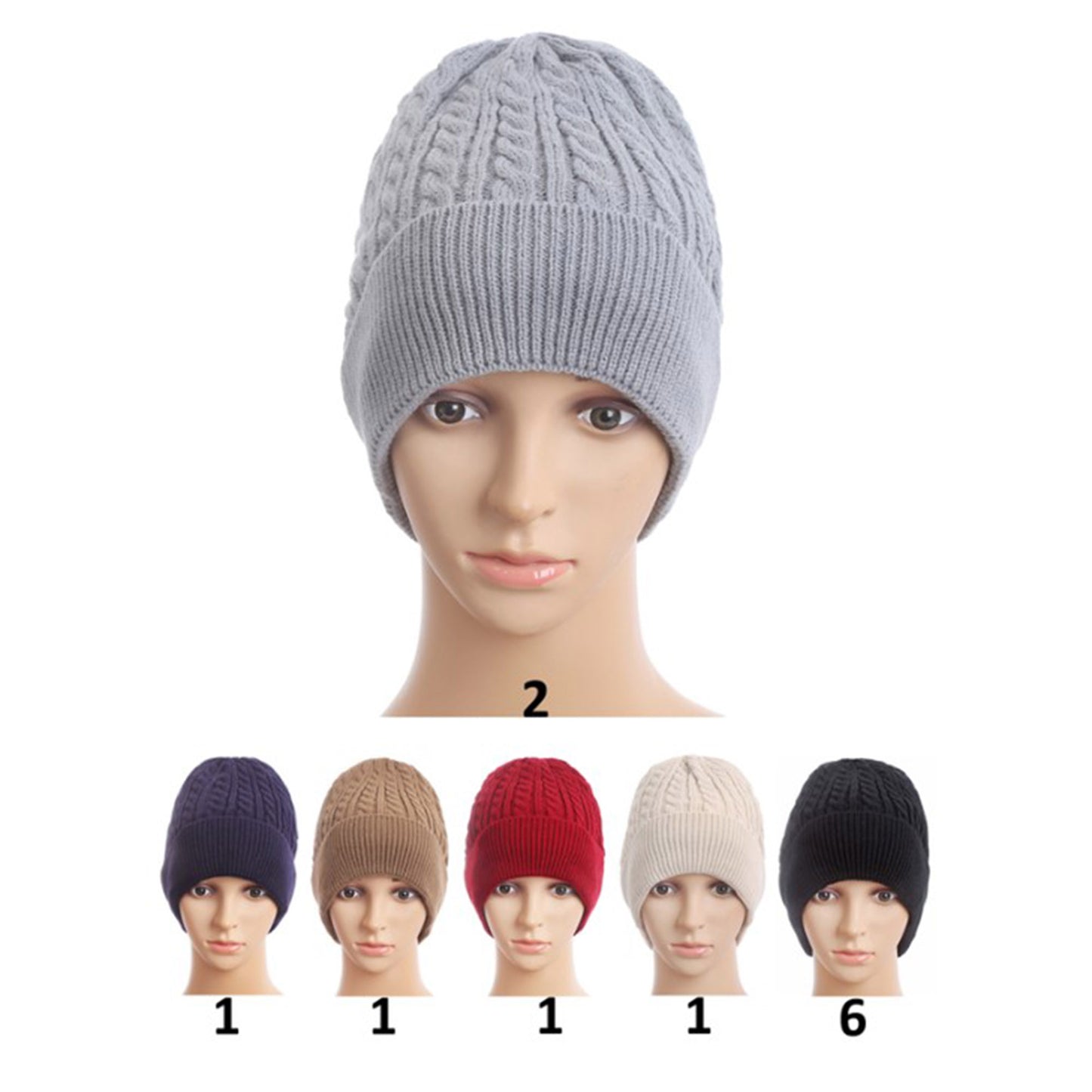 KNITTED BEANIE H20-24 (12PC)
