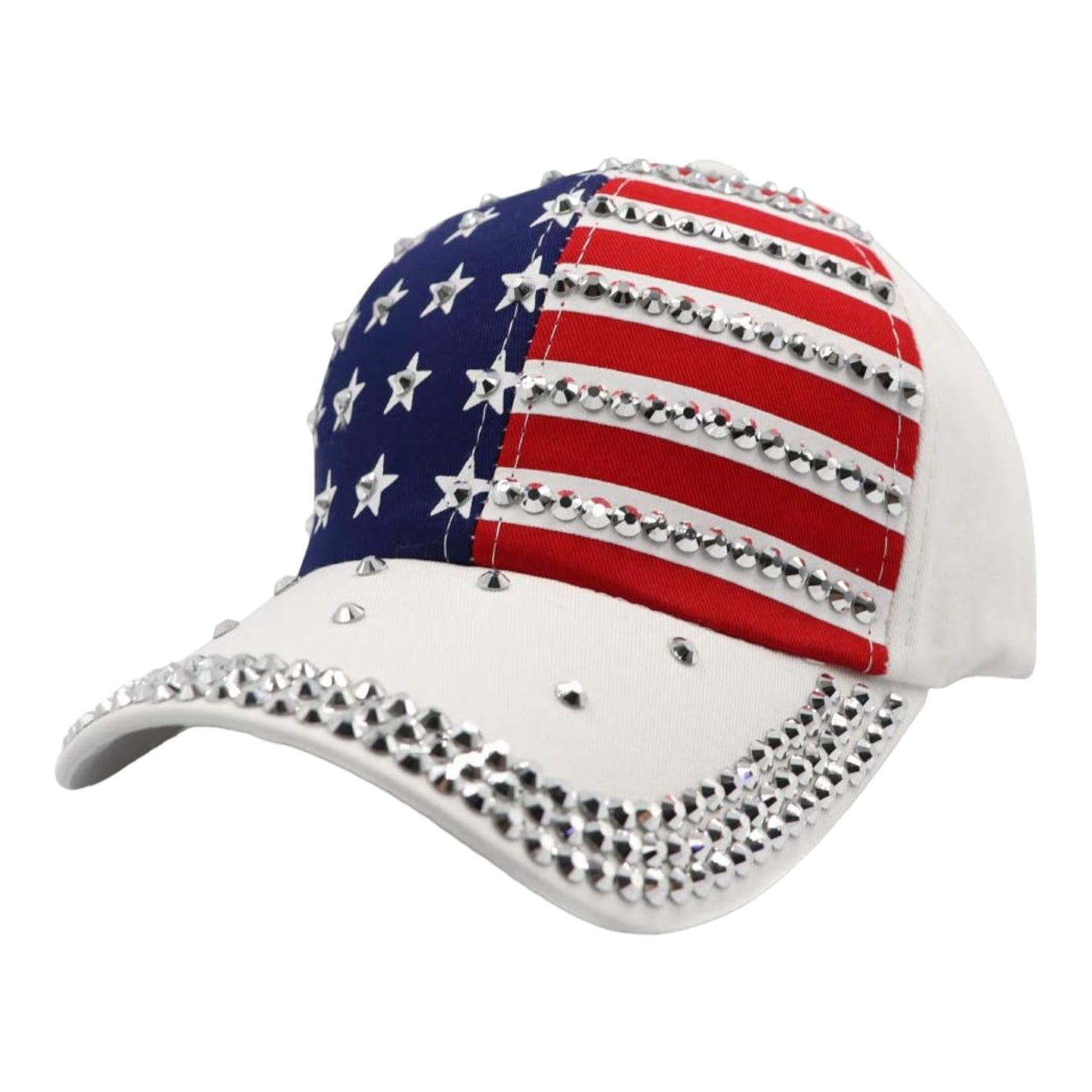 American Flag Rhinestone Studded CAP HA4418-1 (12PC)