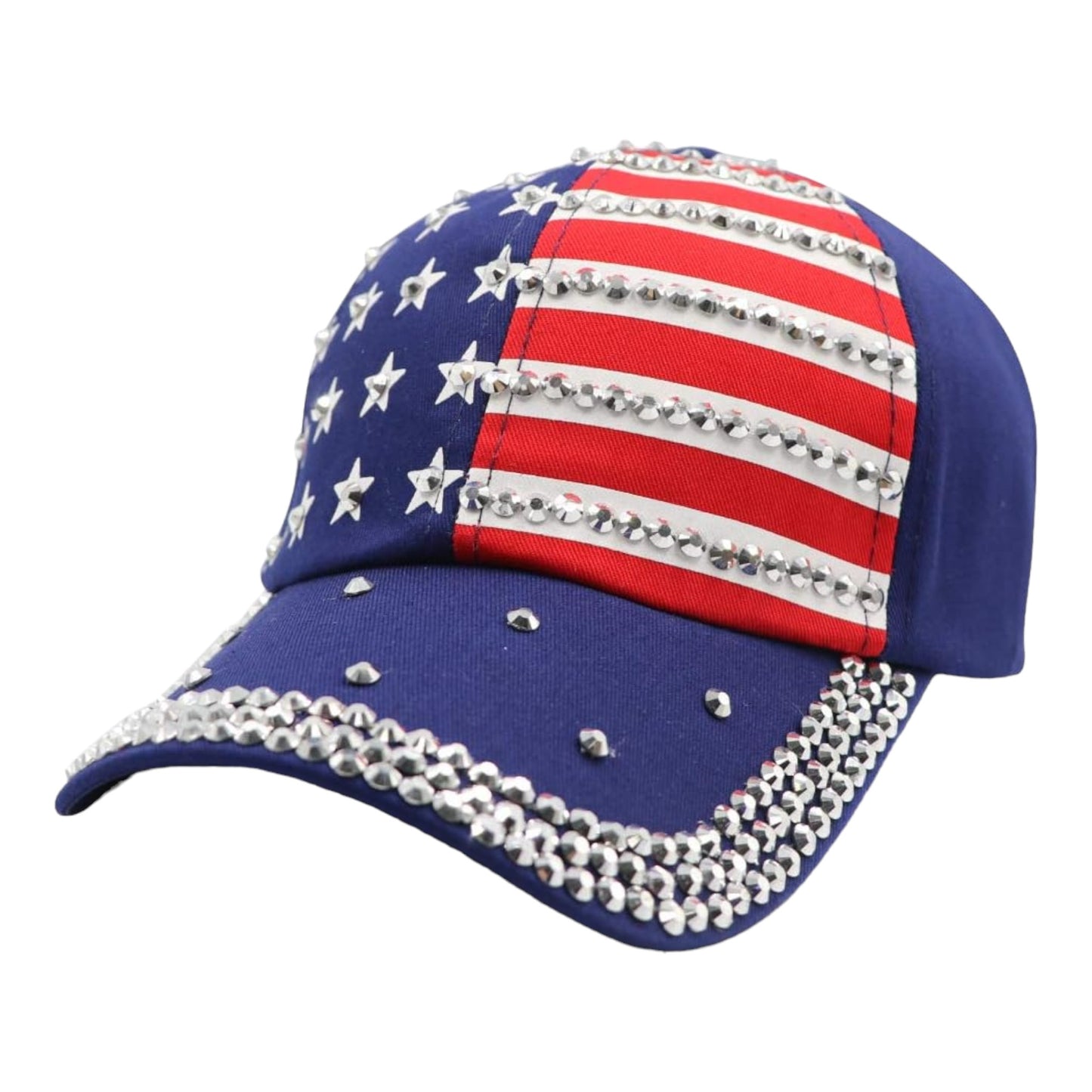 American Flag Rhinestone Studded CAP HA4418-1 (12PC)