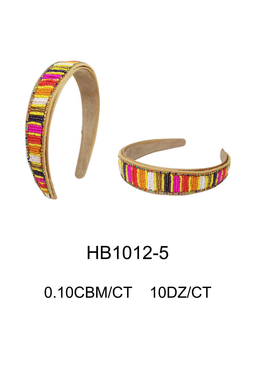Multi Color Bead Headband HB1012-5 (12PC)