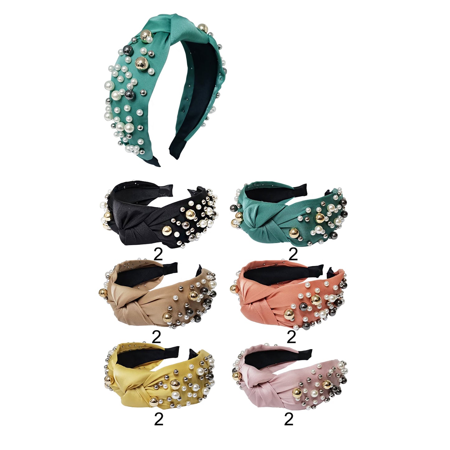 Pearl Knot Headband HB21027-34 (12PC)
