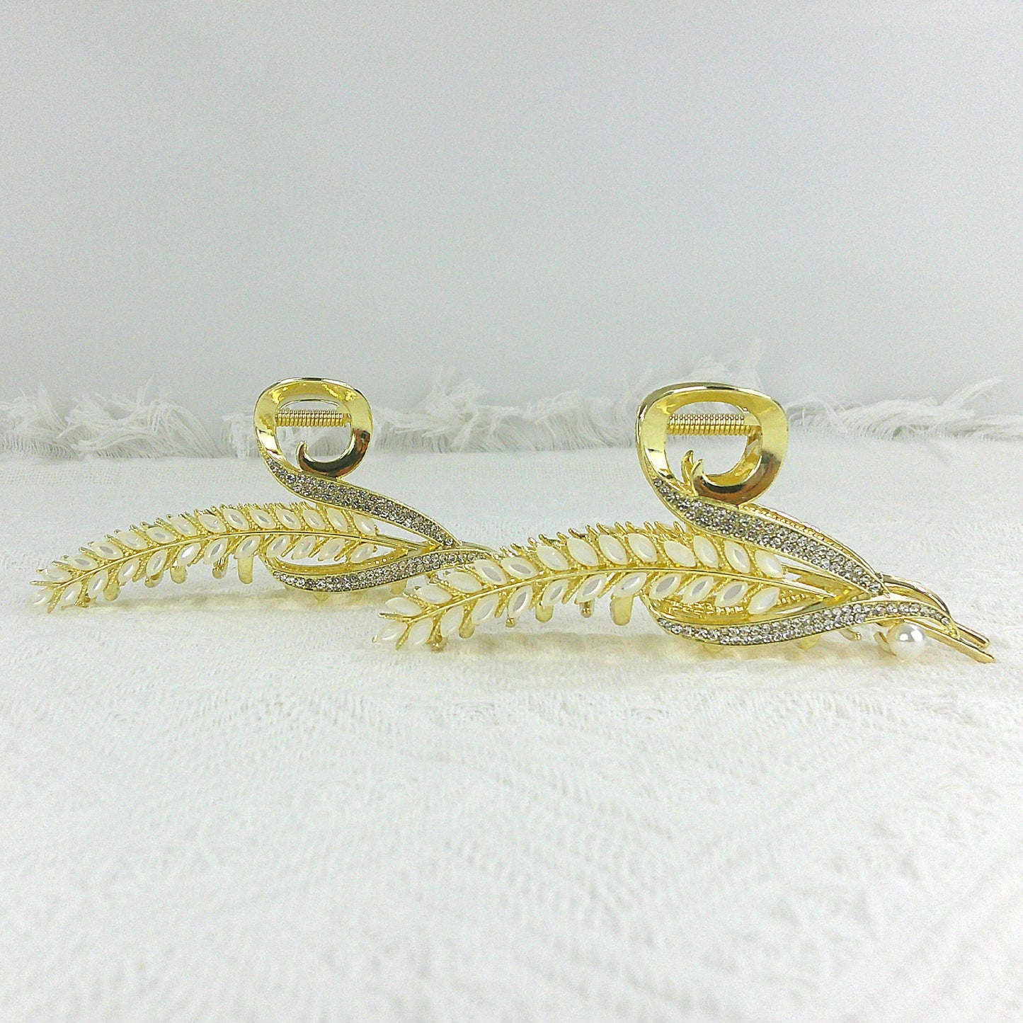 5.5 Inches Rice Metal Curve Claw Clip HC4221-4 (12PC)