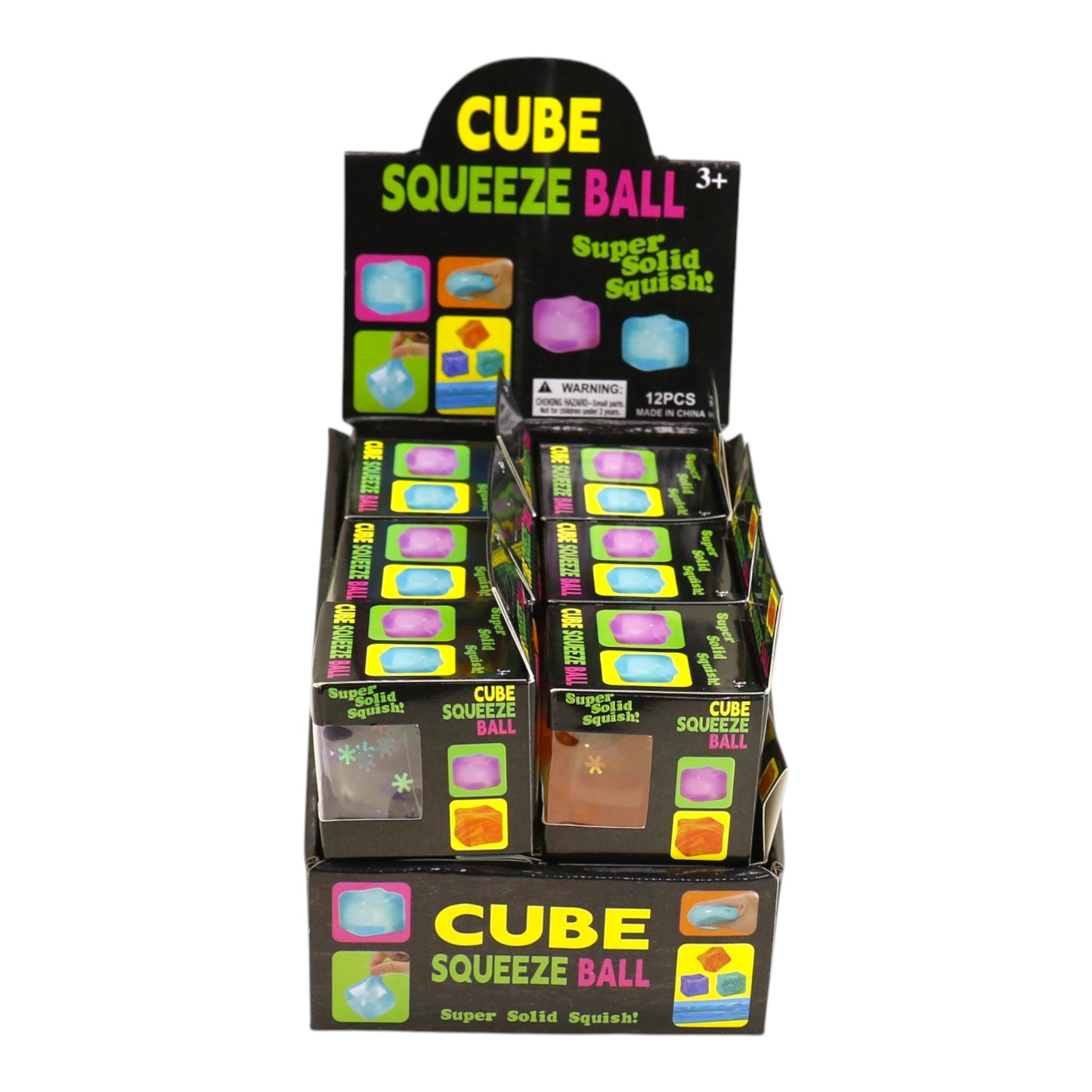 Colorful Glitter Cube Squishy Toy JT6608-7 (12PC)