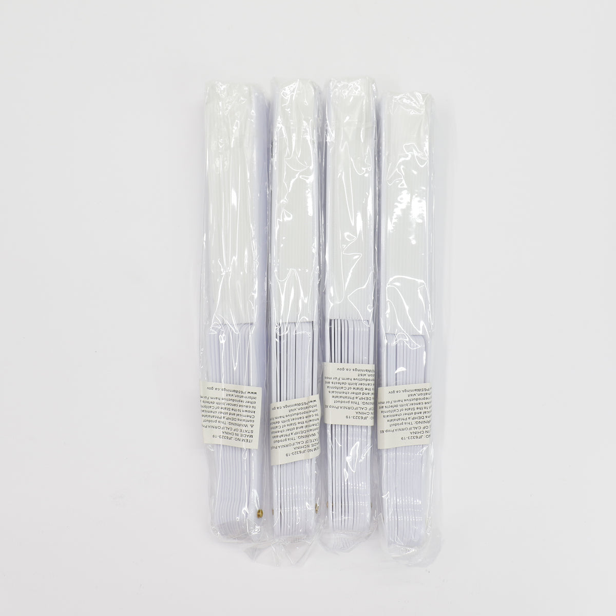 White On White Hand Held Folding Fan JF6323-19! (12PC)
