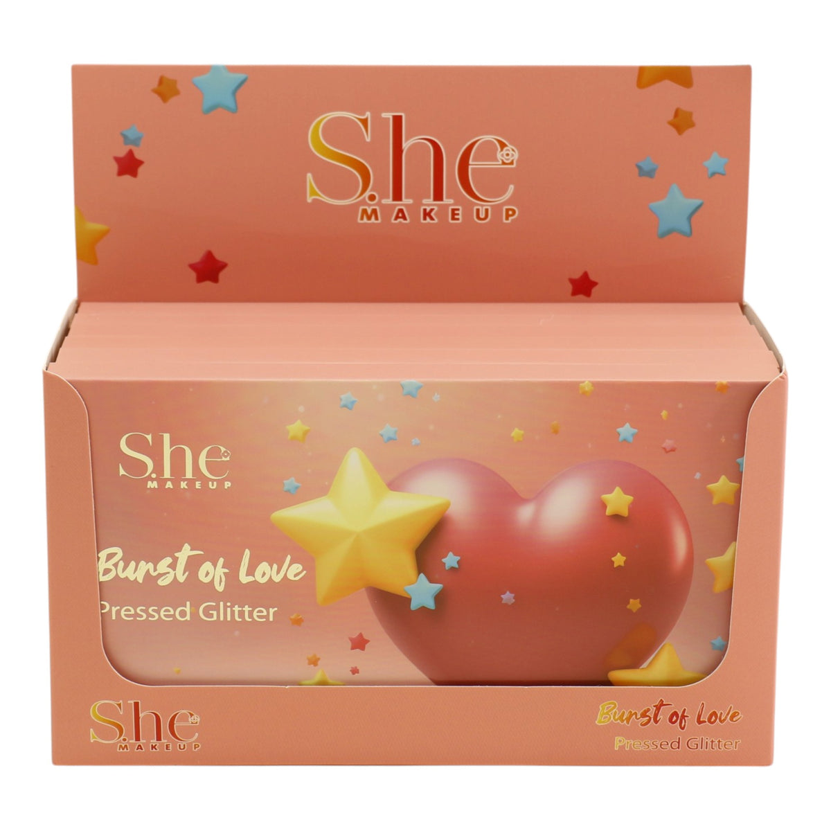 S. He 18 Color Pressed Glitter Palette PG02 (6PK)