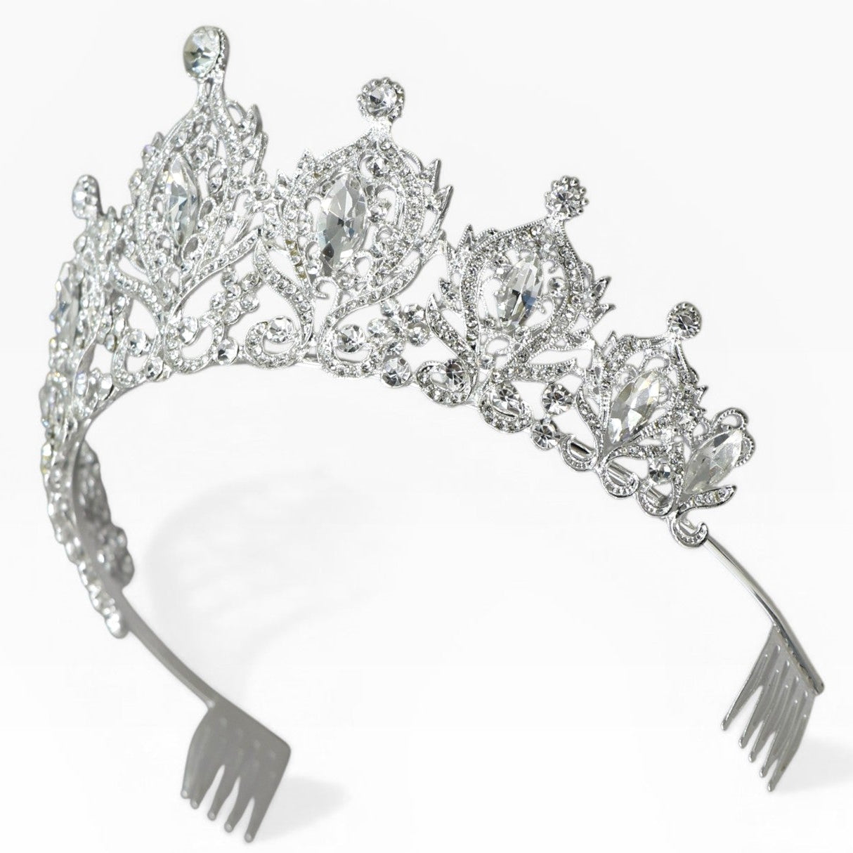Crystal Tiara Crown HT0933 (2PC)