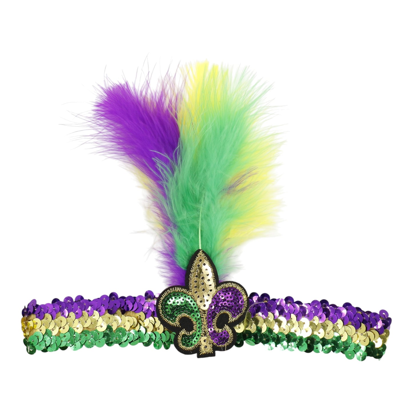 Mardi Gras Feather Headband SS51109-1. (12PC)
