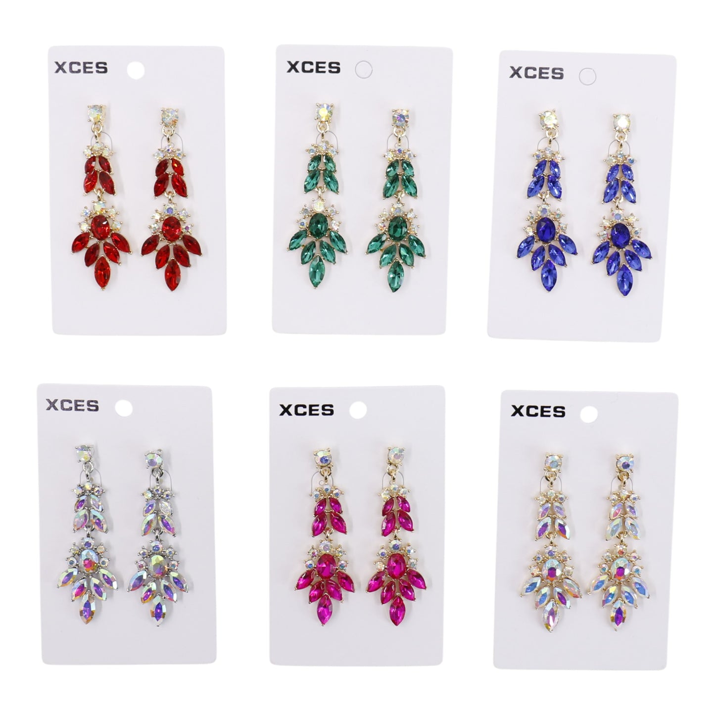 Oval Crystal Drop Bridal Earring JE7308 (3PAIR)