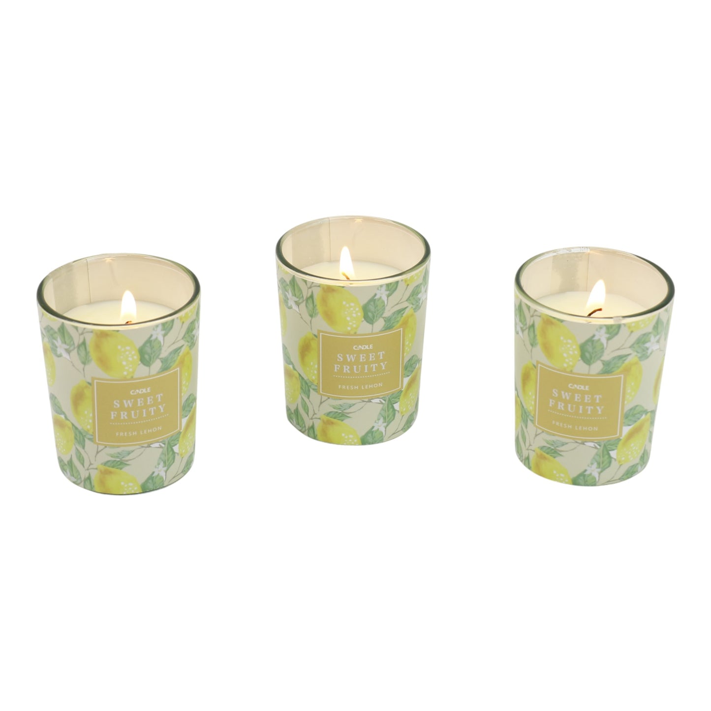 Floral dreams Glass Jar Candle Gift Set with Triangle Box SS51016-36 (3Pack)