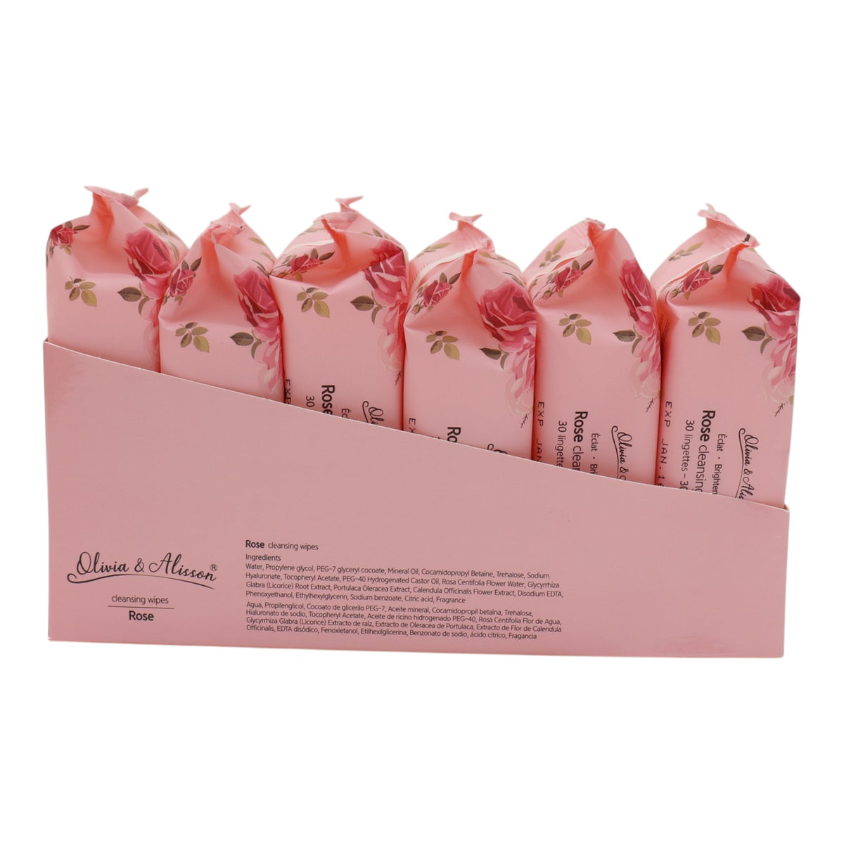 Rose Cleansing Makeup Remover Wipes MIT003 (6PK)