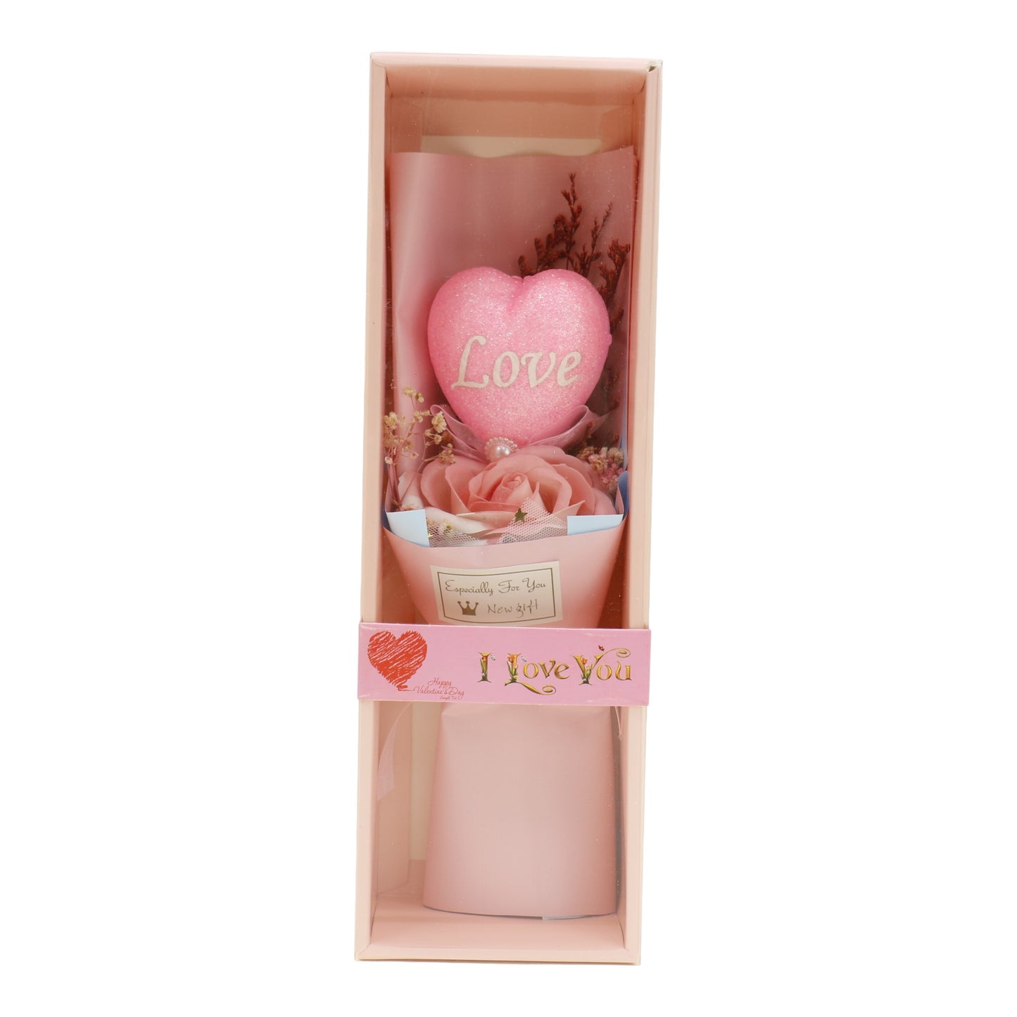 Rose With Heart Artificial Bouquet Gift VT5111-3 (1 PACK )