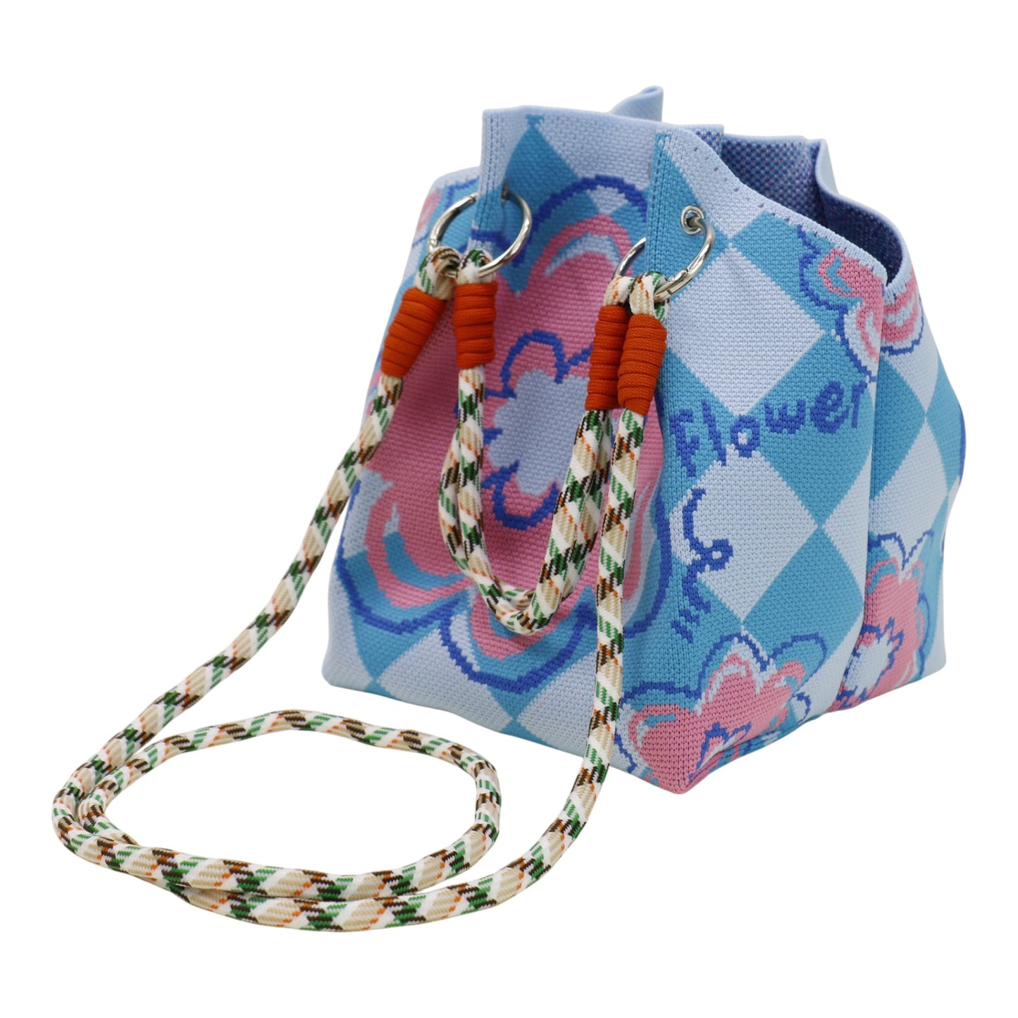 Flower Pattern Women's Knitted Bucket Bag JB6316-13 (3PC)