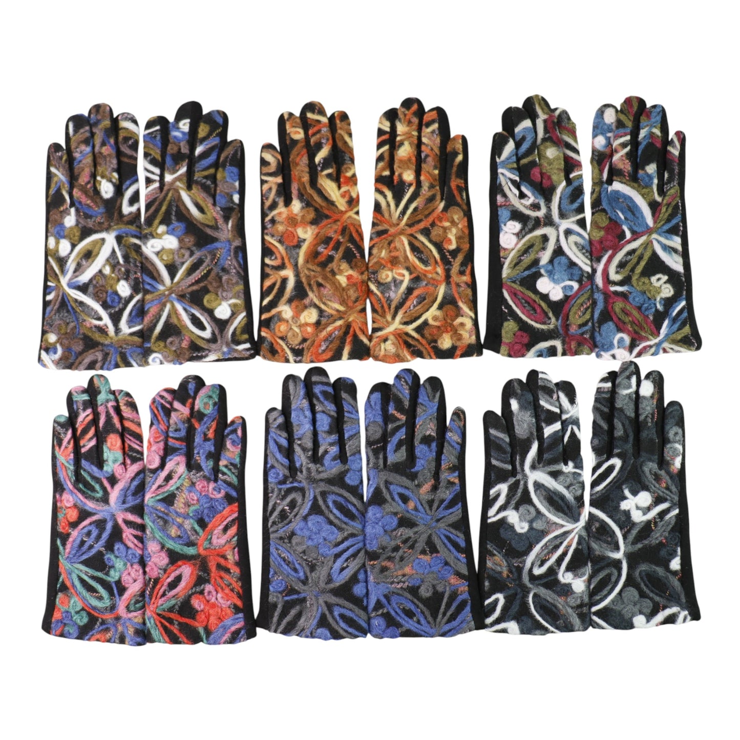 WOMEN'S PATTERN TOUCH SCREEN GLOVES GL190. (12PAIR)