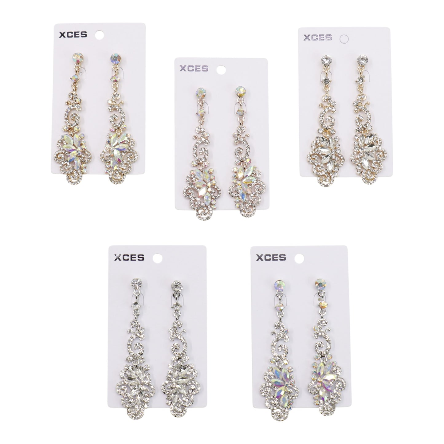 Oval Crystal Drop Bridal Earring JE7299 (3PAIR)