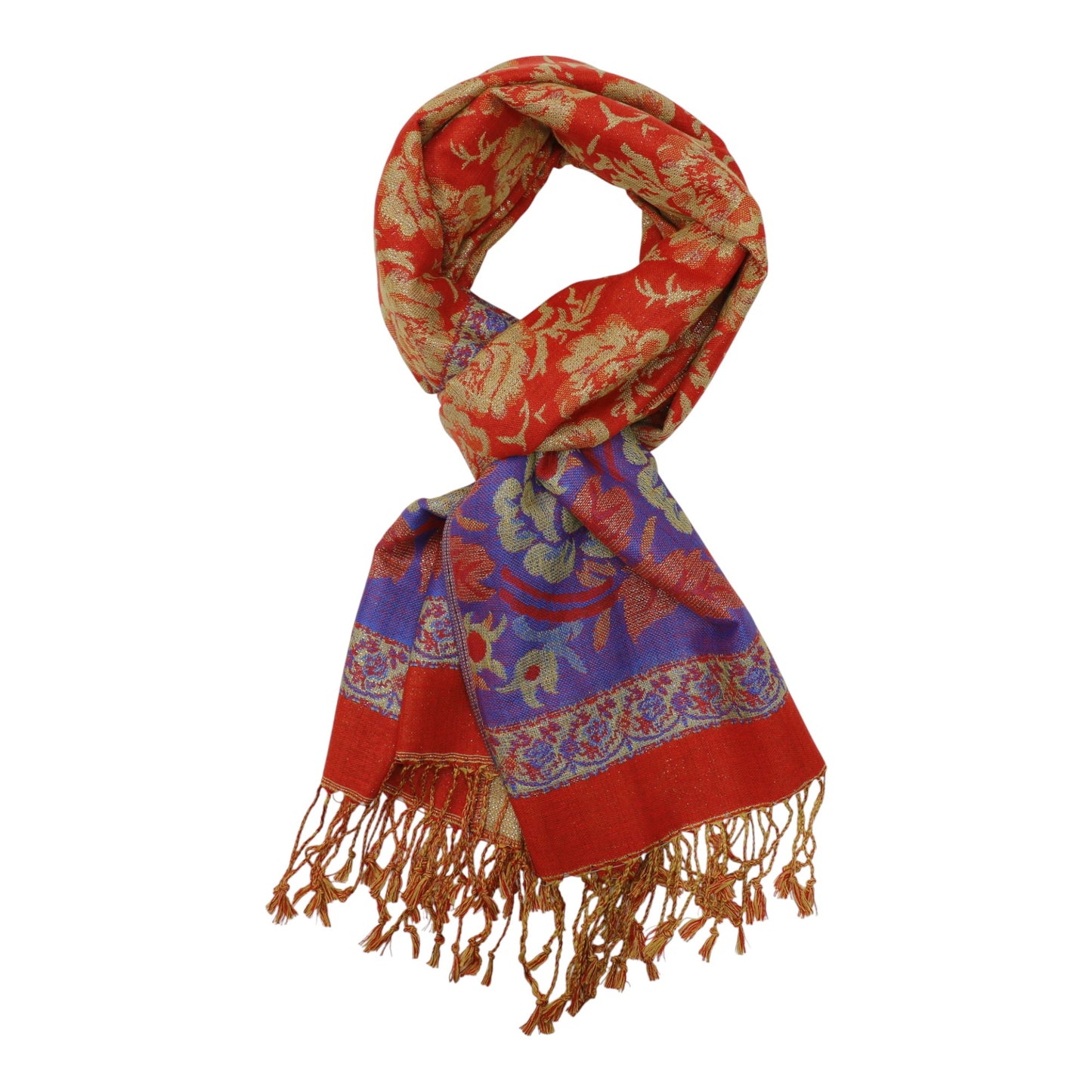 Metallic Pashmina Rose SCF4815-5.. (12PC)