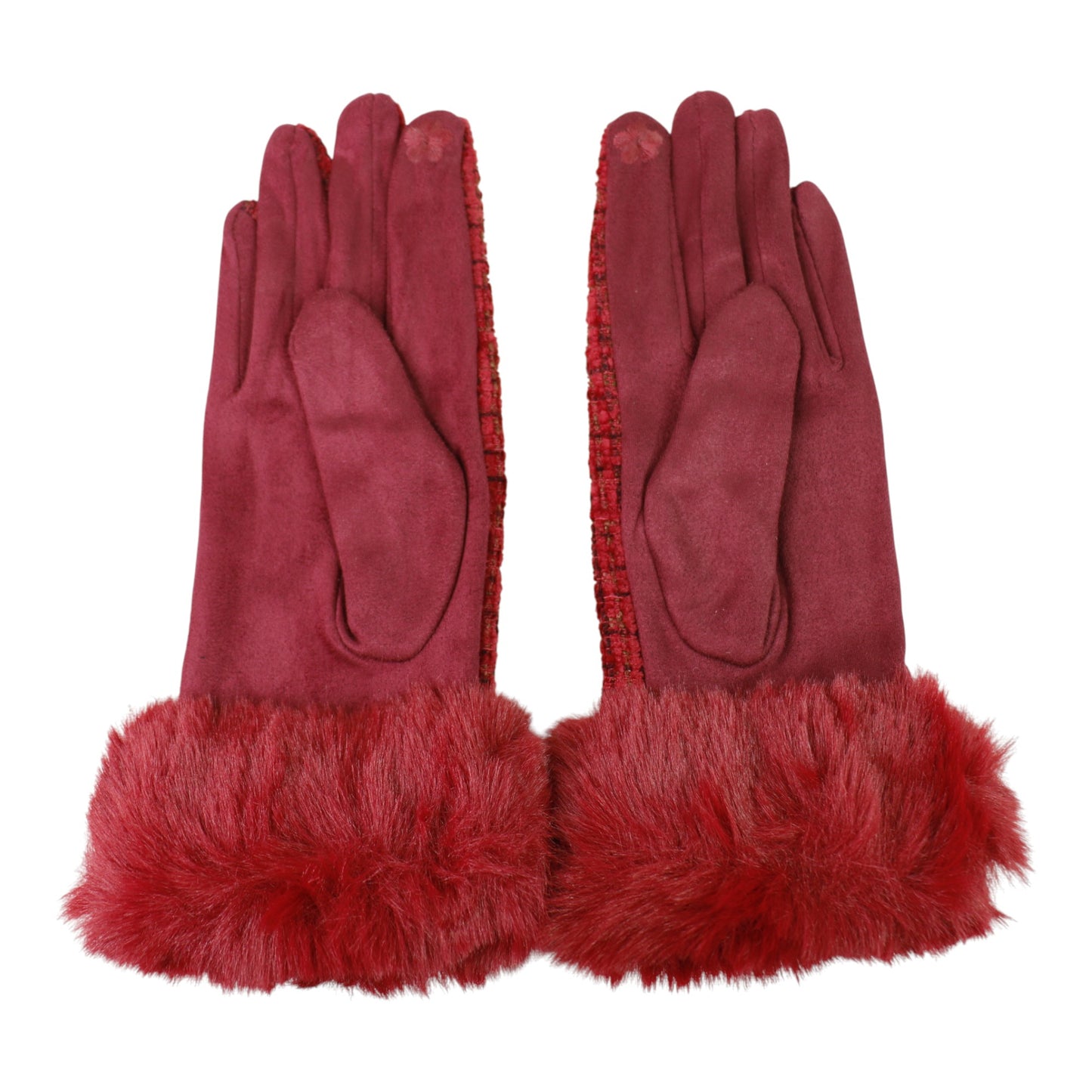 Women's Fur Check Pattern Gloves GL184 .(12PAIR)