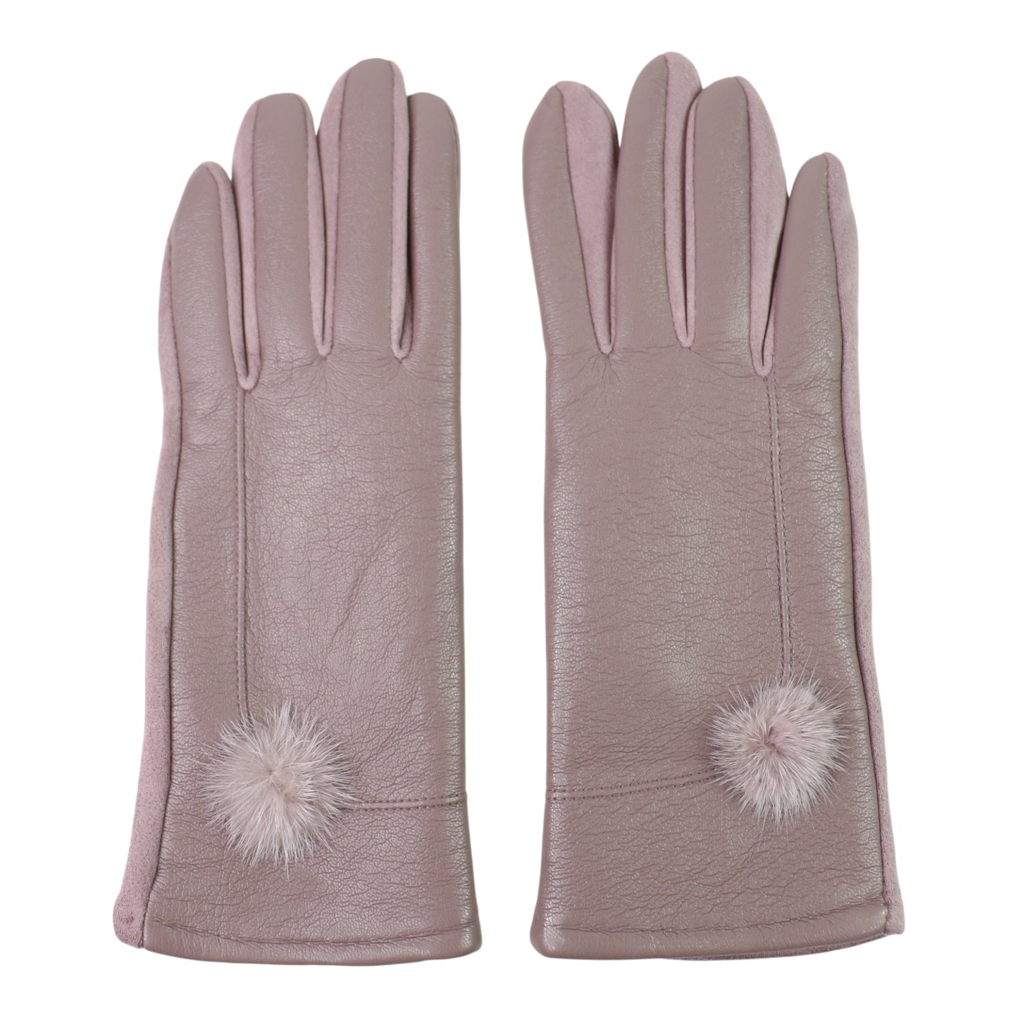 Women's Faux Leather Pom Pom Gloves GL178. (12PAIR)