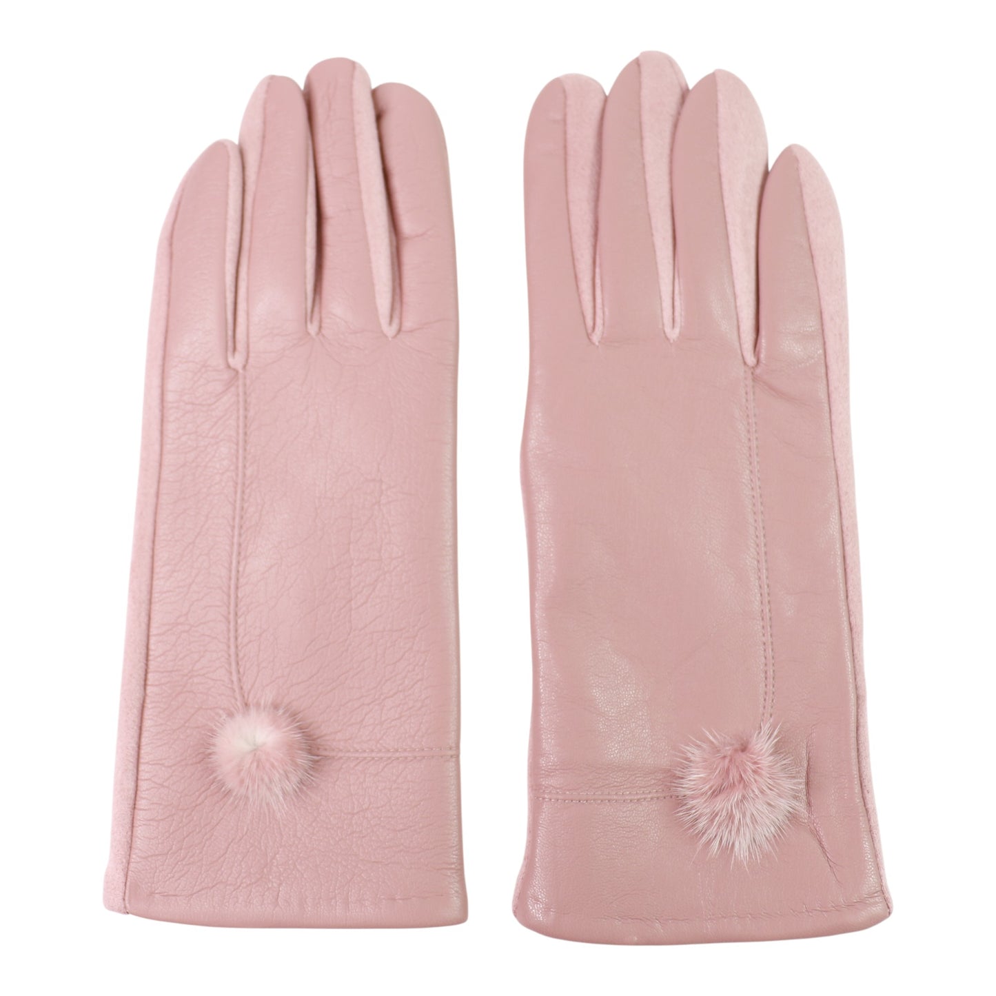 Women's Faux Leather Pom Pom Gloves GL178. (12PAIR)