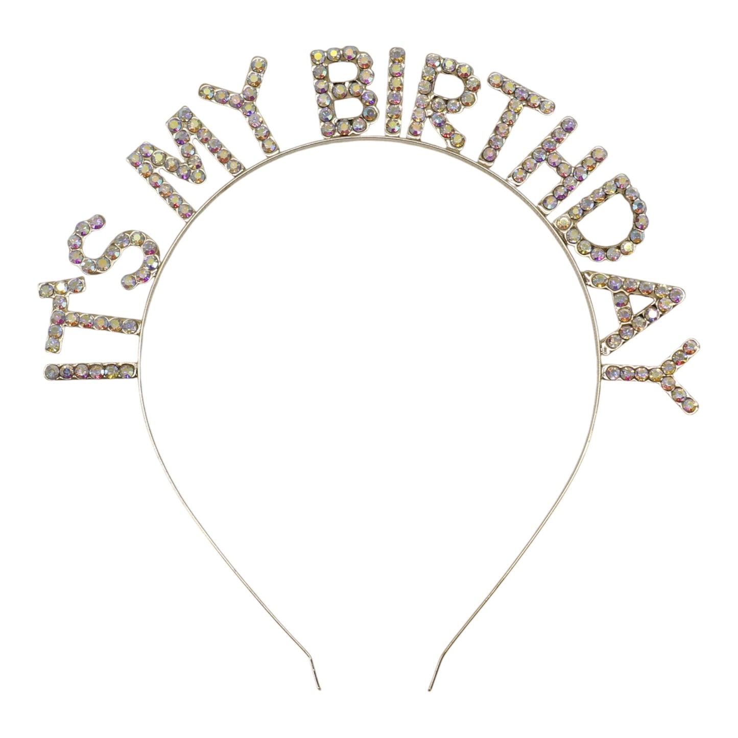 Iron Alloy Rhinestone It's My Birthday Head Band HB091 (12pc)