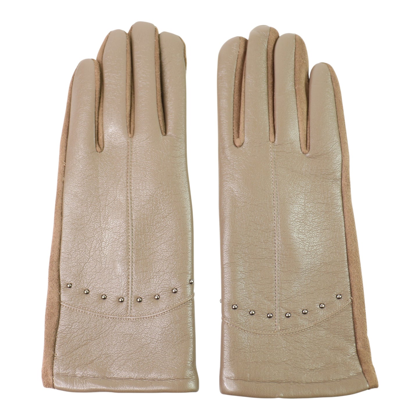 Women's Faux Leather Rhinestone Decor Gloves GL179. (12PAIR)