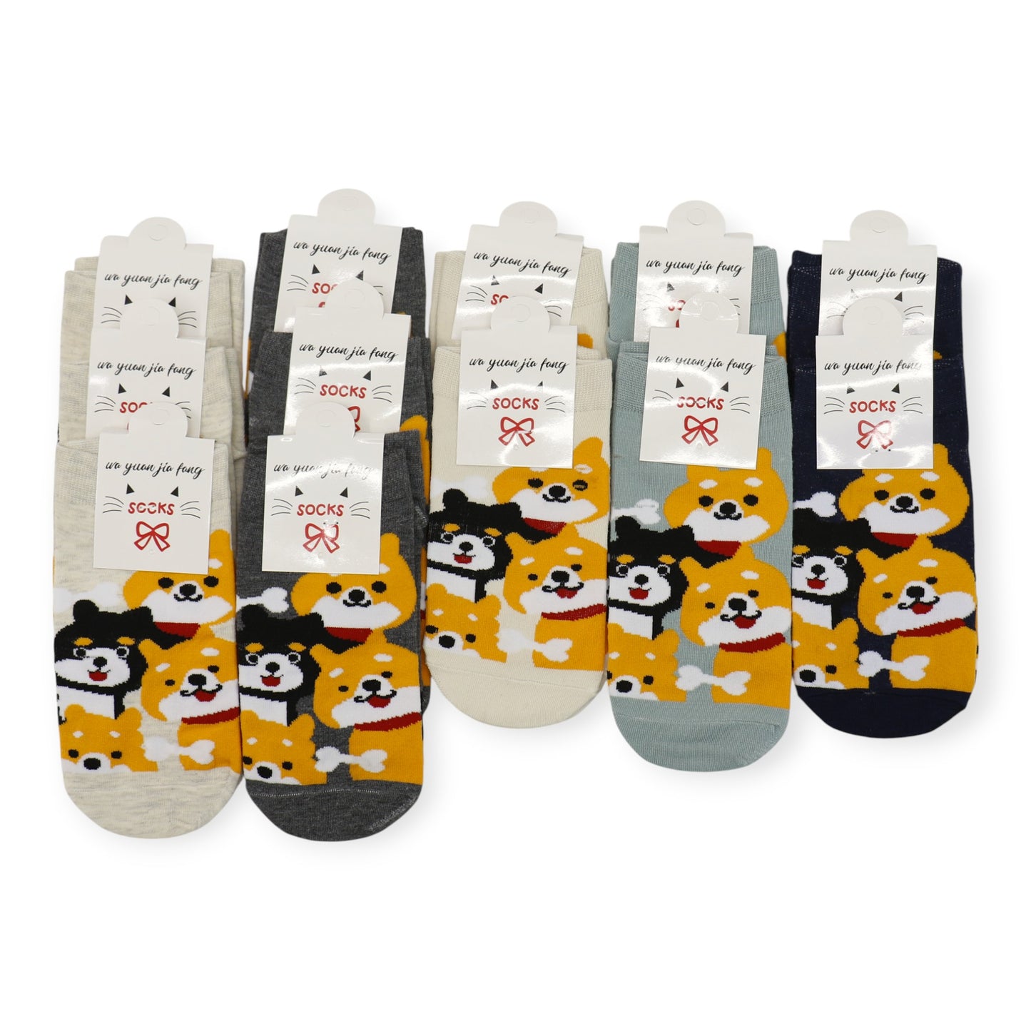Women's Cute Shiba Dog Cartoon Socks SS3517-2.. (12PC)