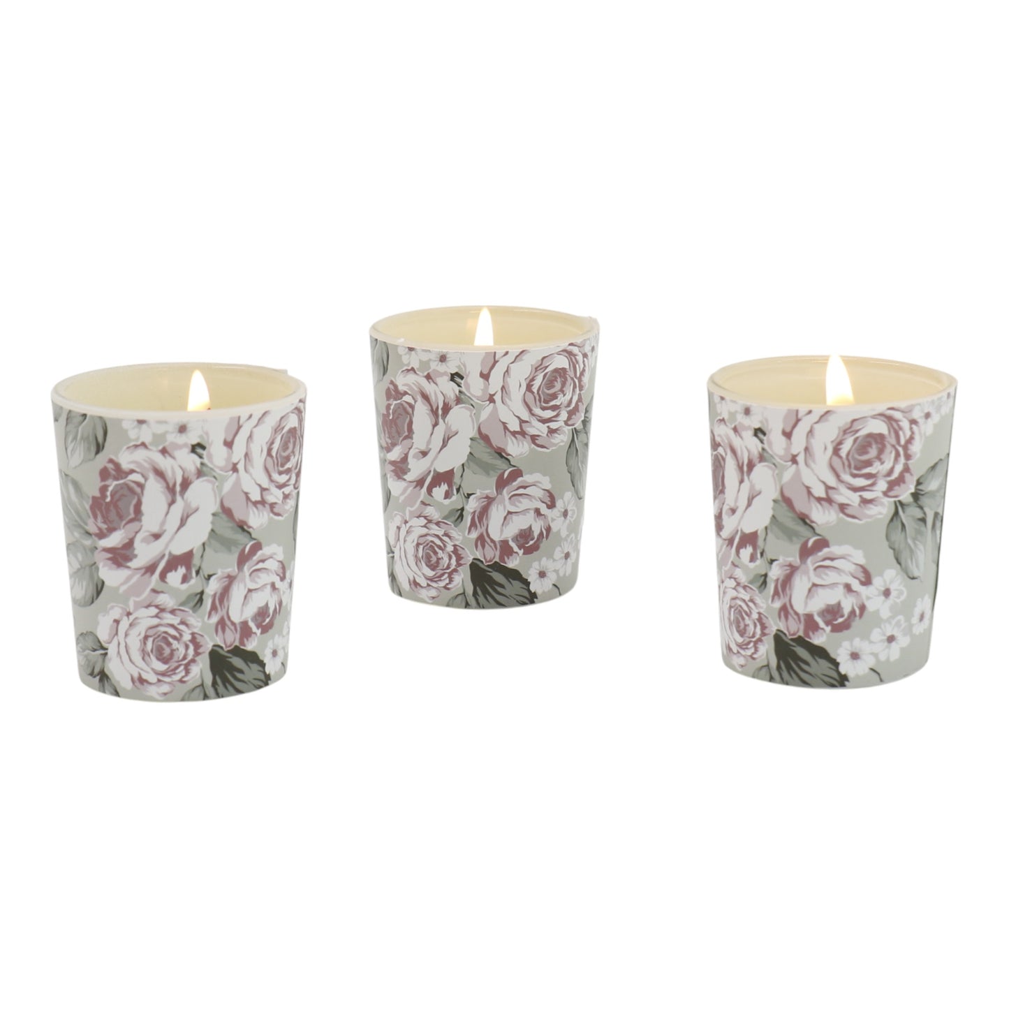 Floral dreams Glass Jar Candle Gift Set with Triangle Box SS51016-31 (3Pack)