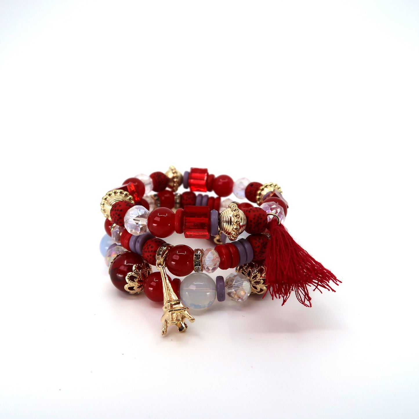 Eiffel Tower Charm Ball Bracelet BR2521-45. (12PC)