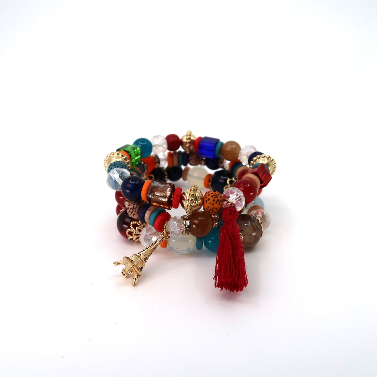 Eiffel Tower Charm Ball Bracelet BR2521-45. (12PC)