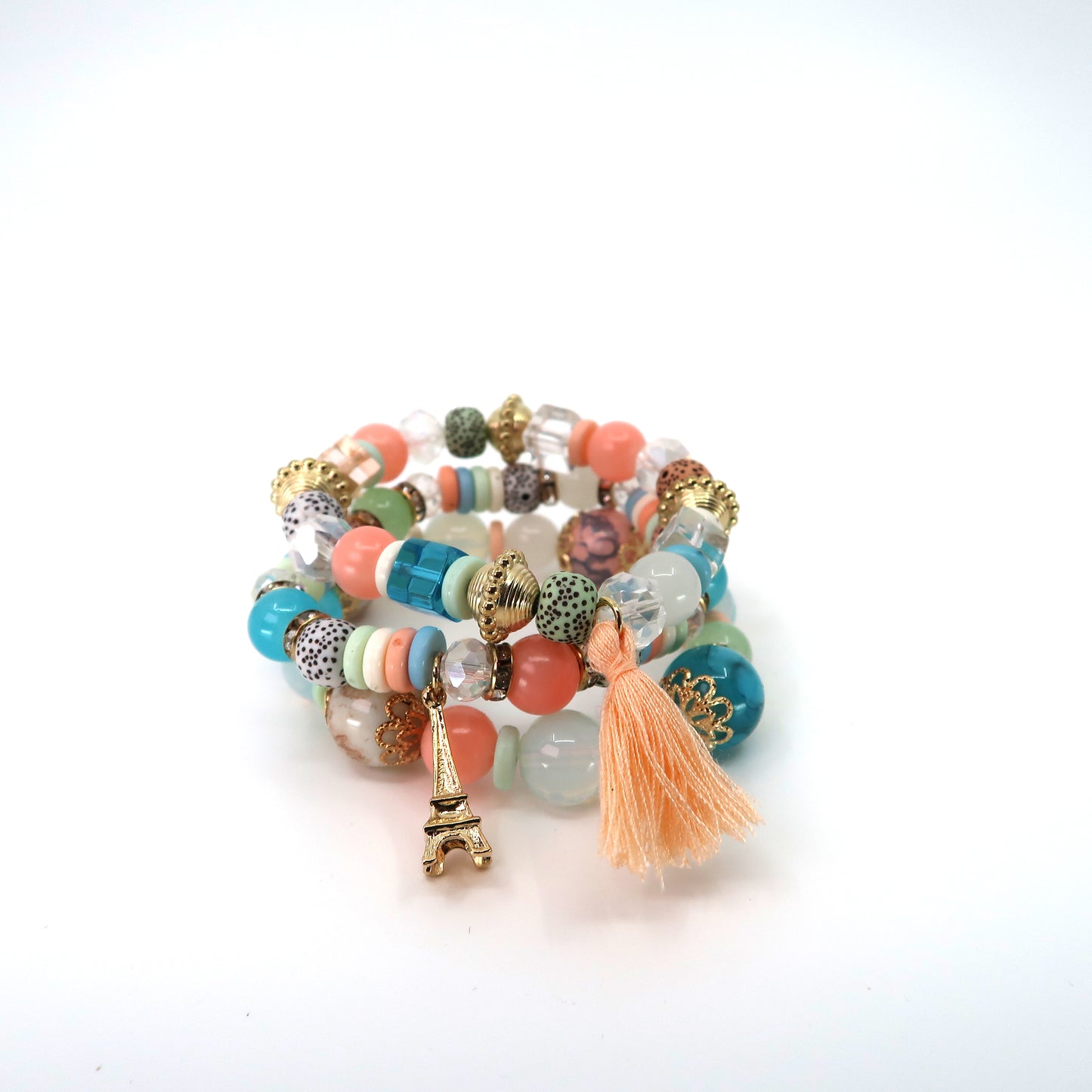 Eiffel Tower Charm Ball Bracelet BR2521-45. (12PC)