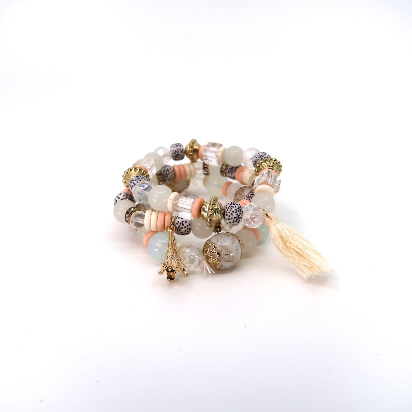 Eiffel Tower Charm Ball Bracelet BR2521-45. (12PC)