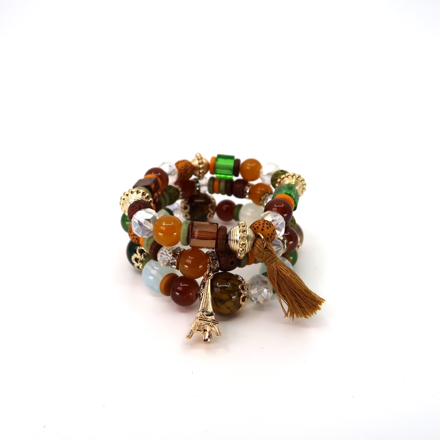 Eiffel Tower Charm Ball Bracelet BR2521-45. (12PC)