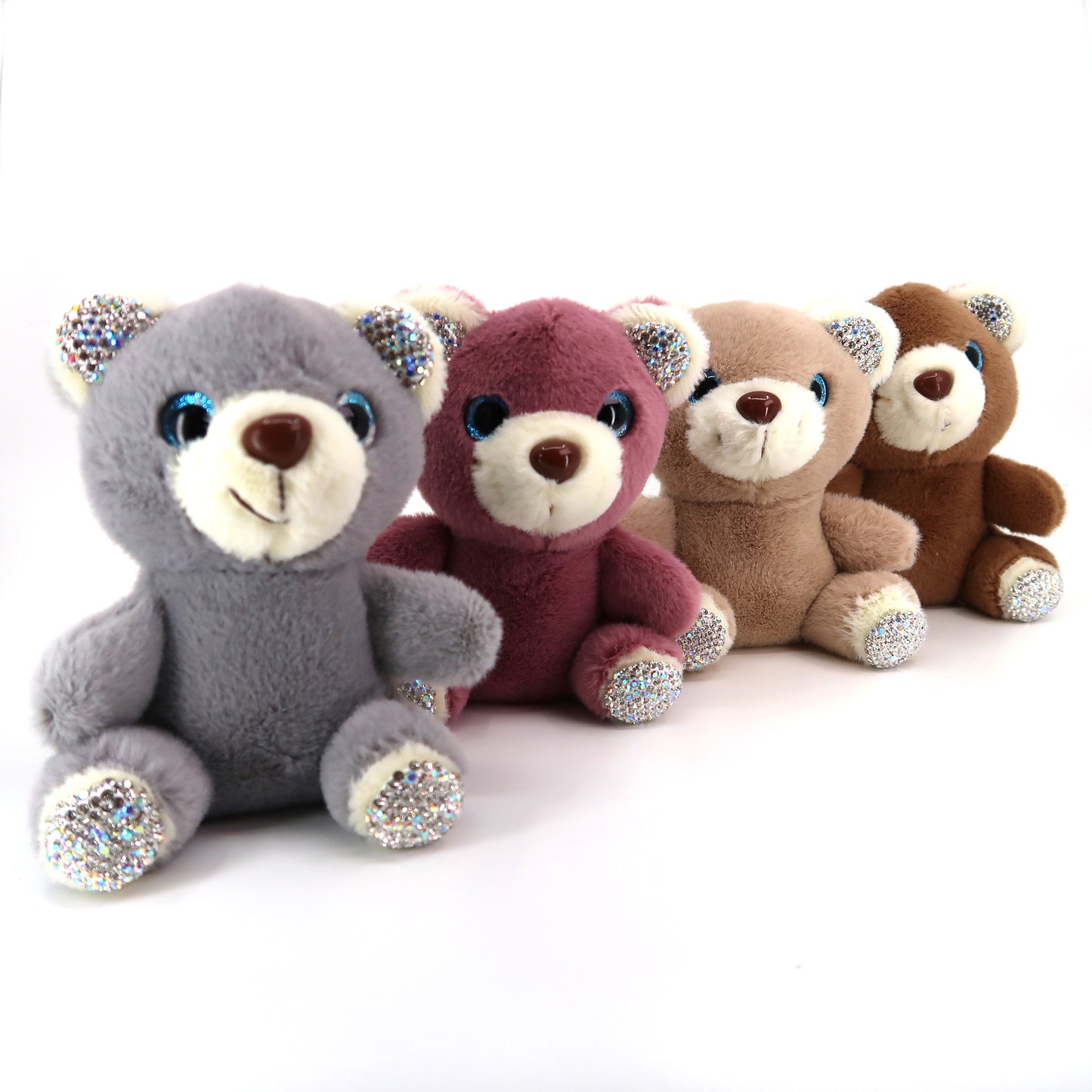 RHINESTONE BEAR PLUSH KEY CHAIN KC21030-22 (12PC)