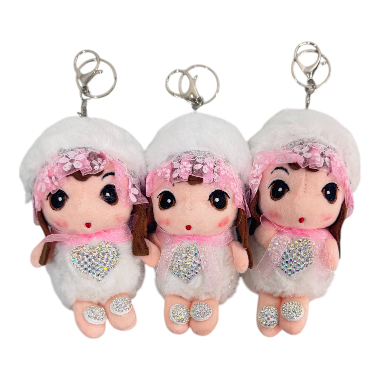 FAIRY PLUSH STONE KEY CHAIN TY612-9 (12PC)