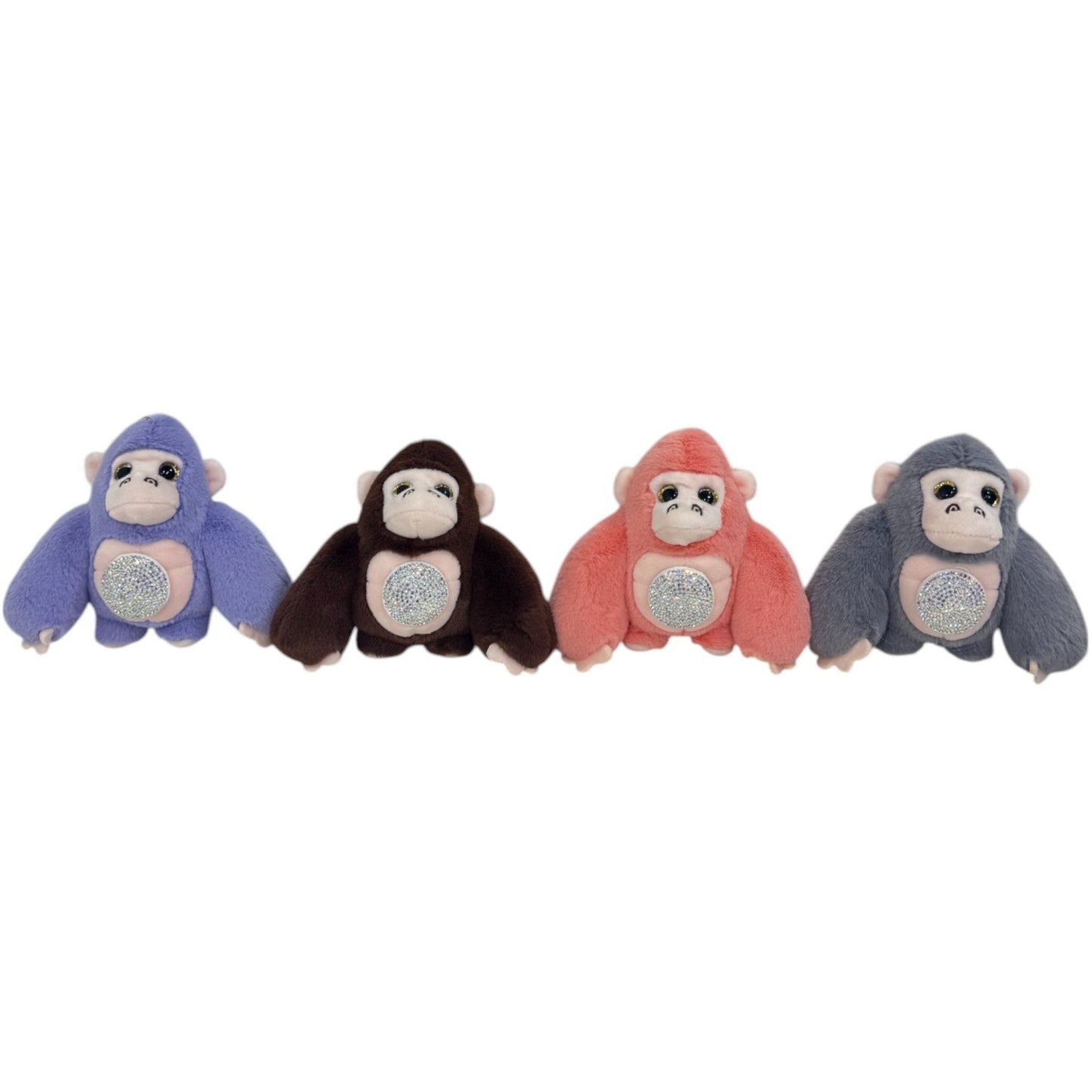 CUTE GORILLA WITH STONE PLUSH KEY CHAIN KC31123-1 (12PC)