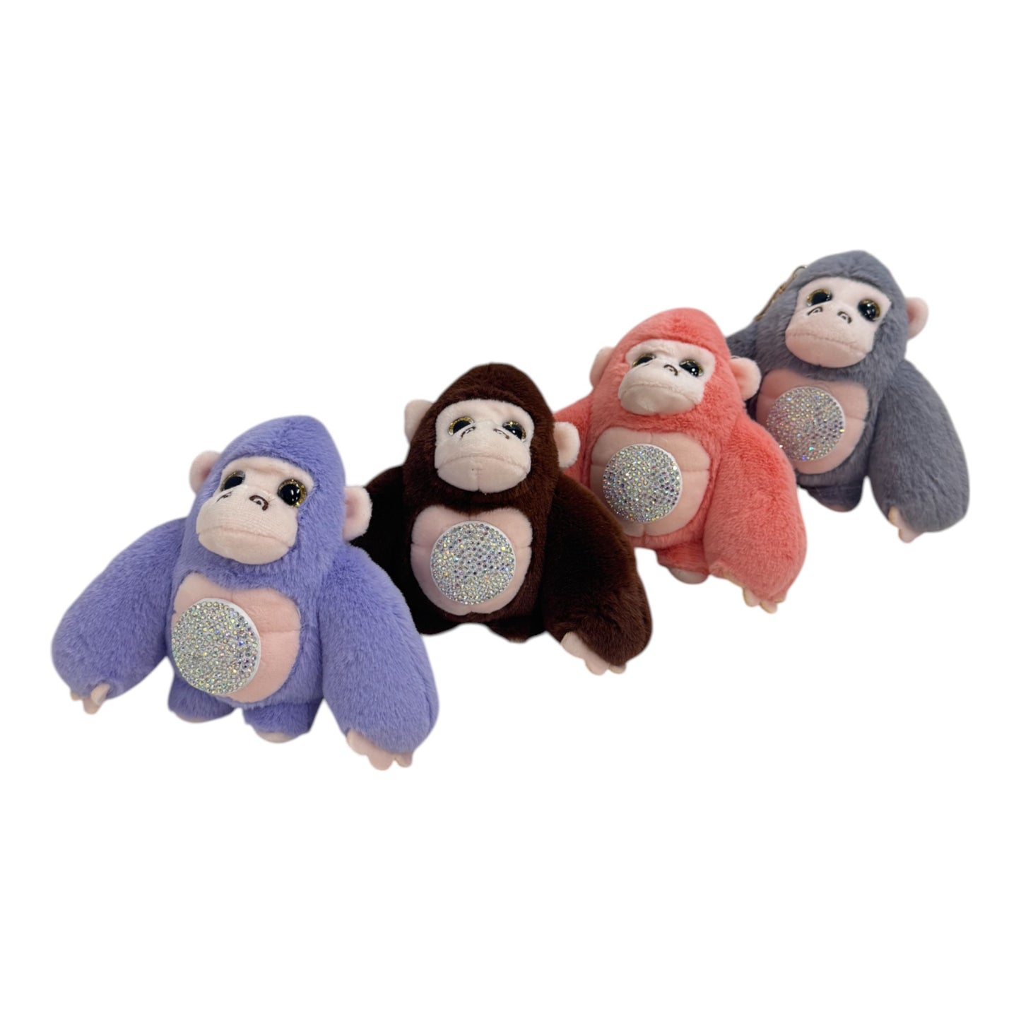 CUTE GORILLA WITH STONE PLUSH KEY CHAIN KC31123-1 (12PC)