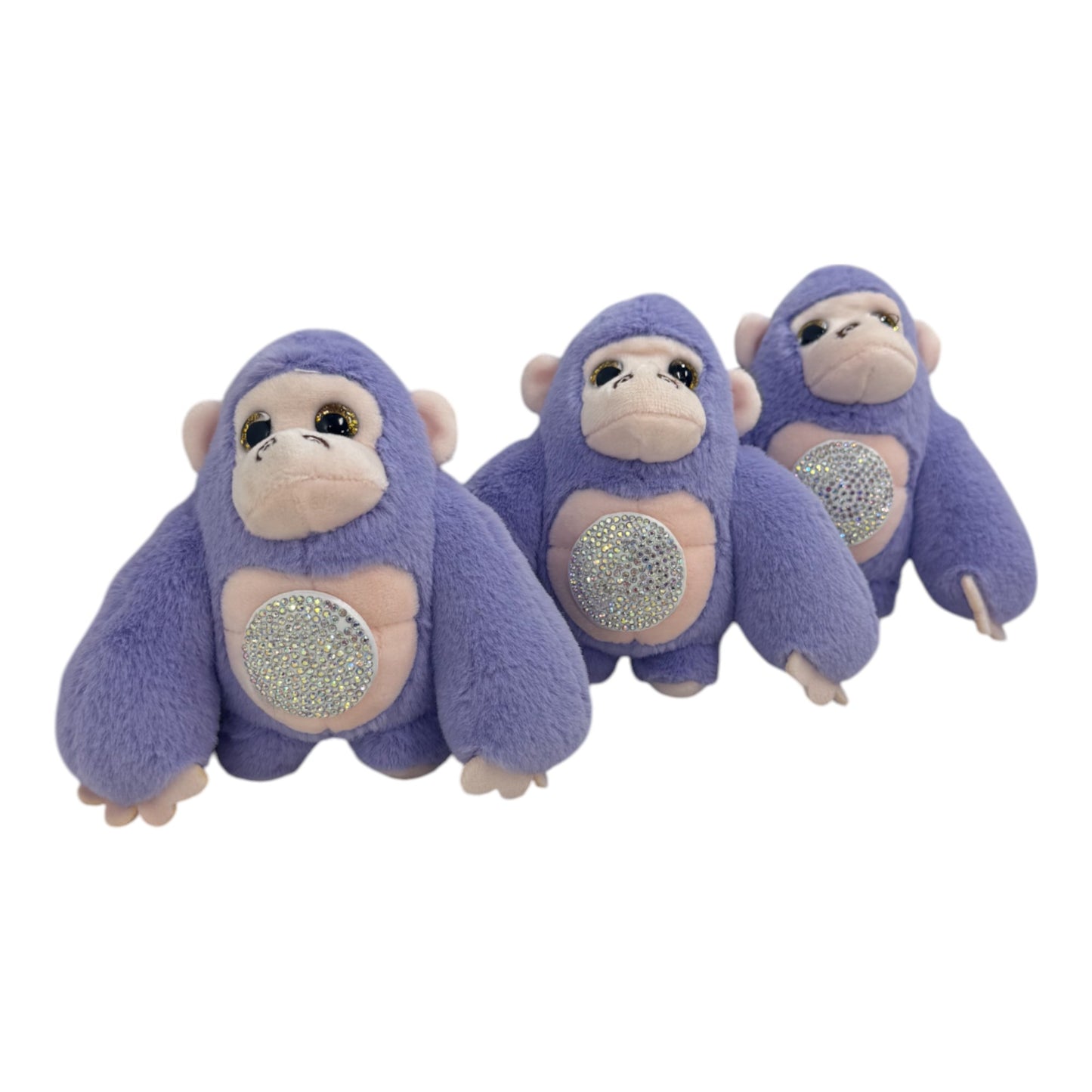 CUTE GORILLA WITH STONE PLUSH KEY CHAIN KC31123-1 (12PC)