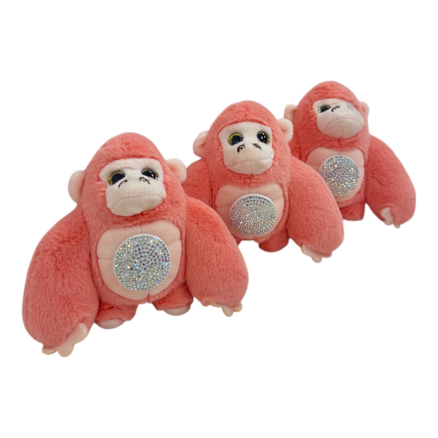 CUTE GORILLA WITH STONE PLUSH KEY CHAIN KC31123-1 (12PC)