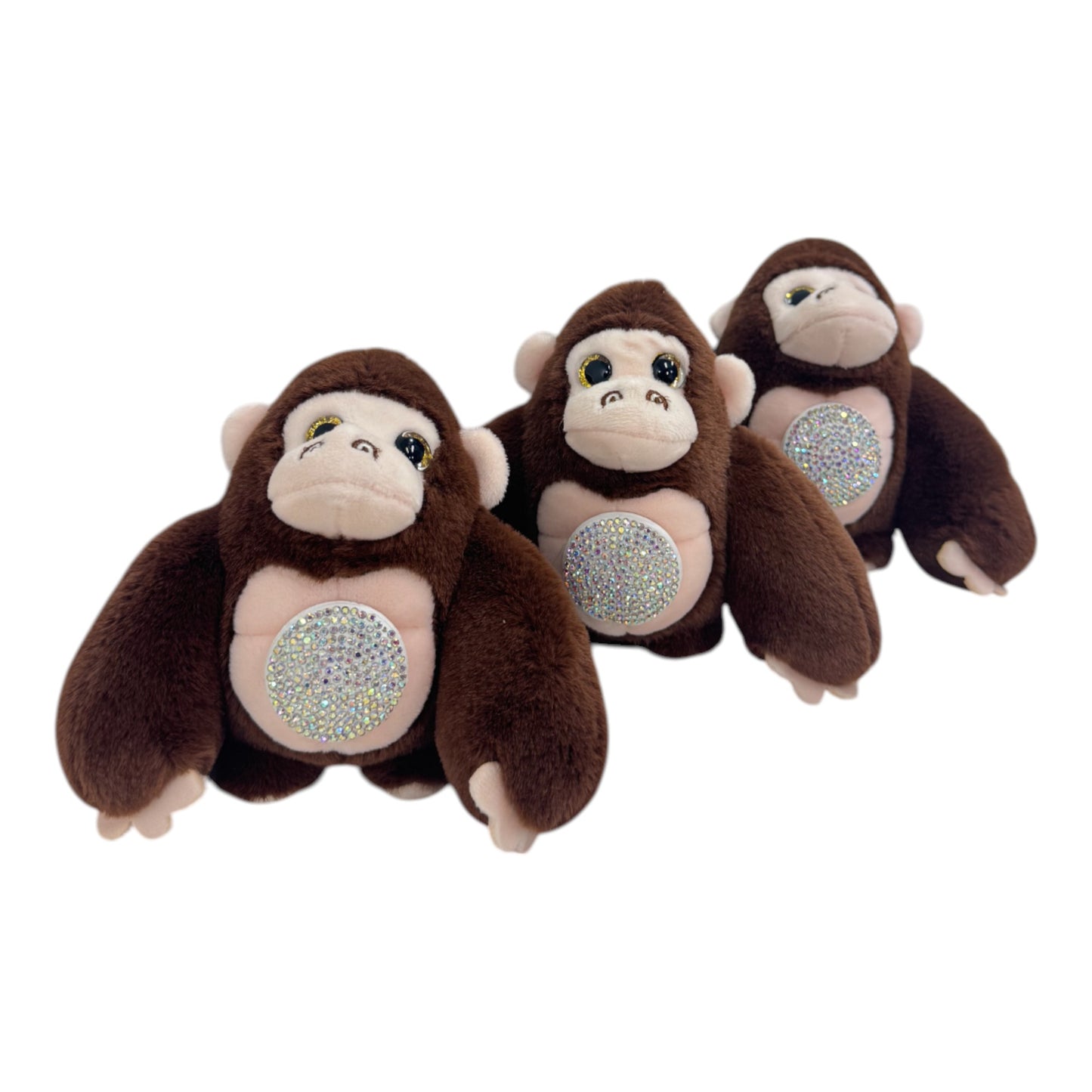 CUTE GORILLA WITH STONE PLUSH KEY CHAIN KC31123-1 (12PC)