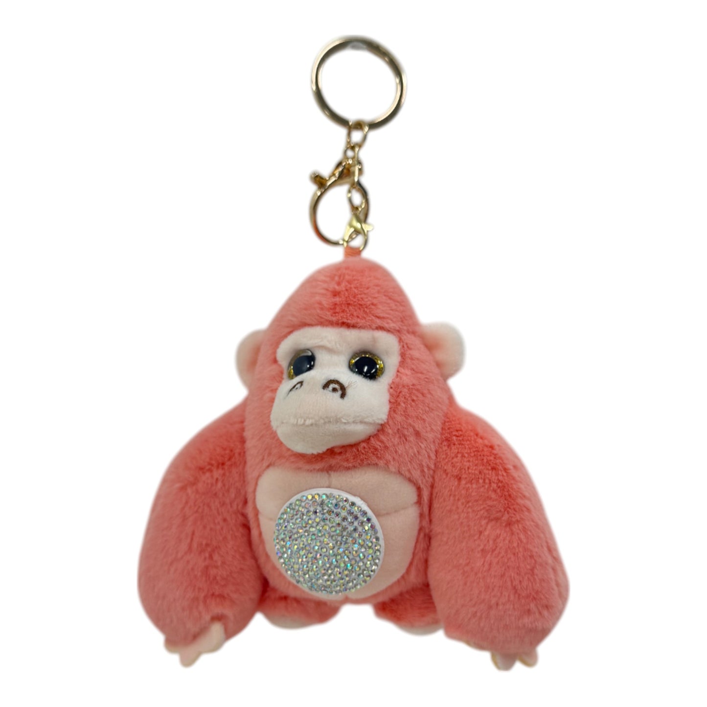 CUTE GORILLA WITH STONE PLUSH KEY CHAIN KC31123-1 (12PC)