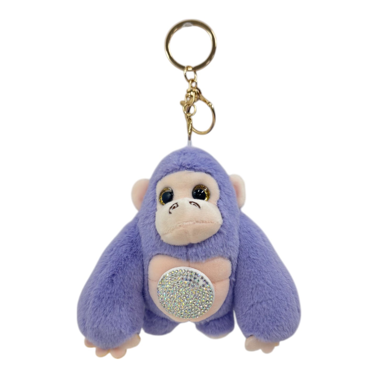 CUTE GORILLA WITH STONE PLUSH KEY CHAIN KC31123-1 (12PC)
