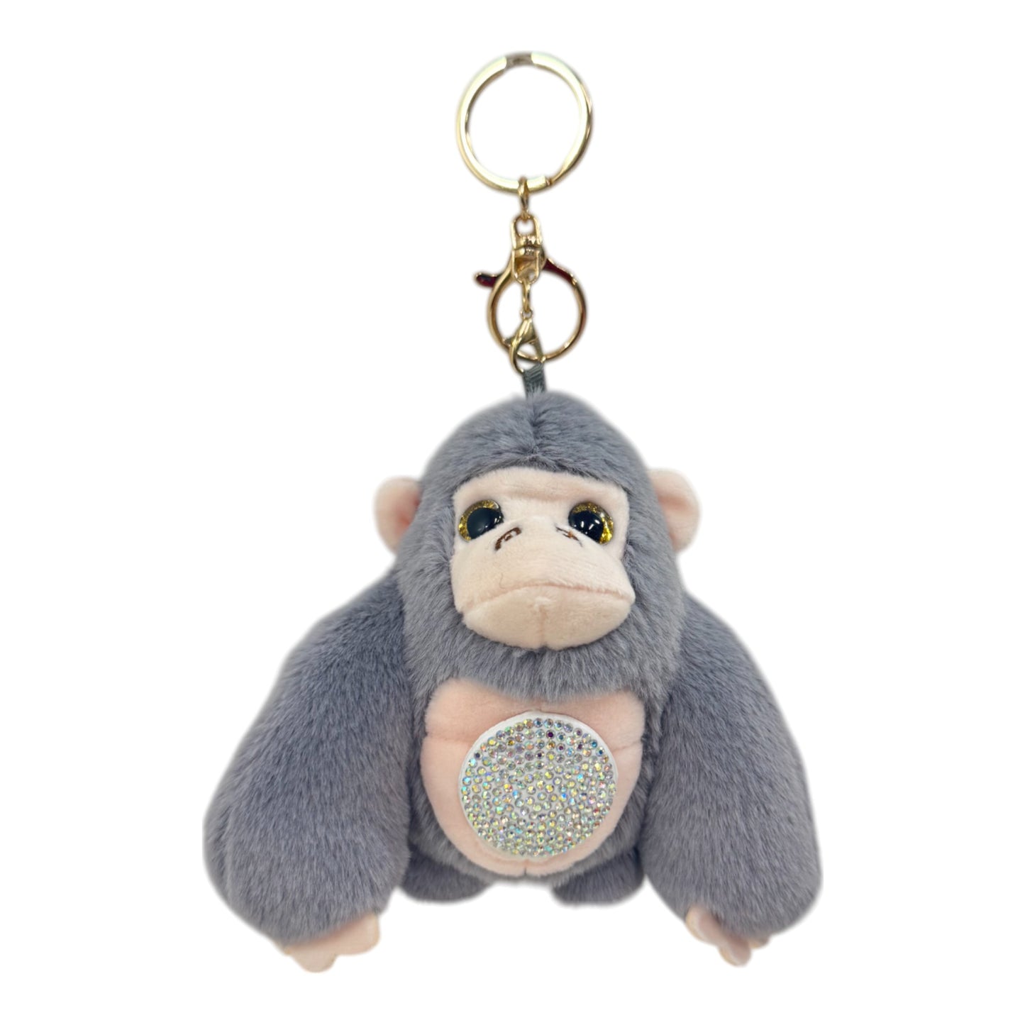 CUTE GORILLA WITH STONE PLUSH KEY CHAIN KC31123-1 (12PC)