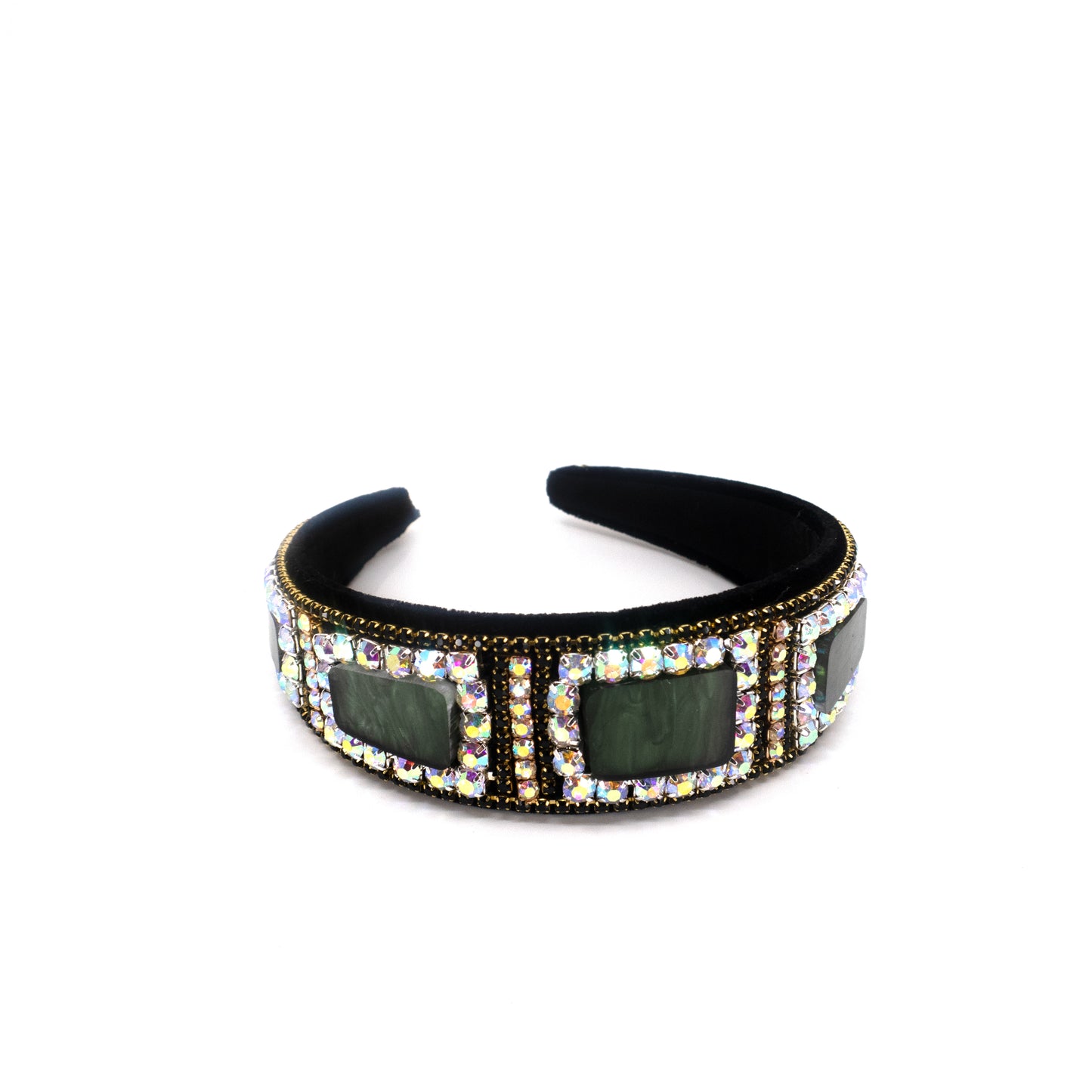 Multi Square Stone Vintage Styled Headband HB1012-28 (12PC)