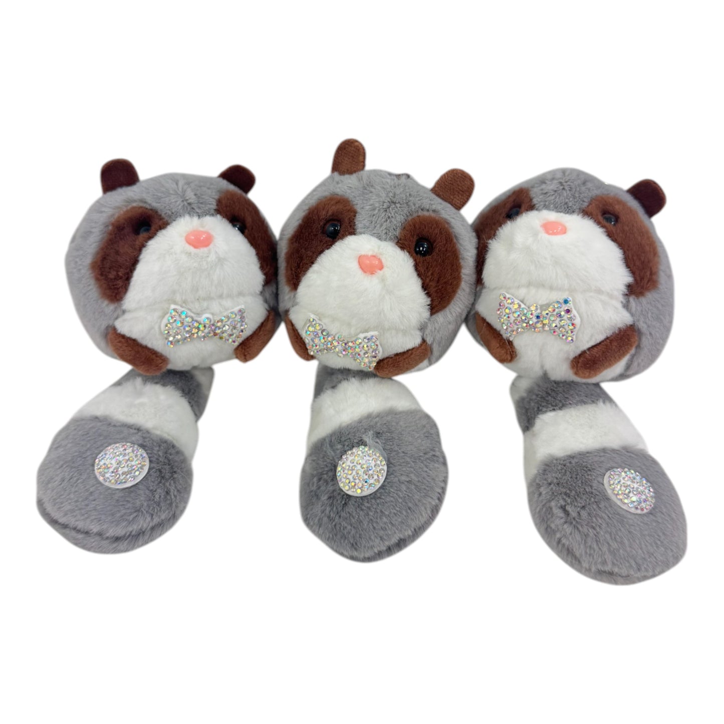 RACCOON PLUSH STONE KEY CHAIN TY612-10 (12PC)