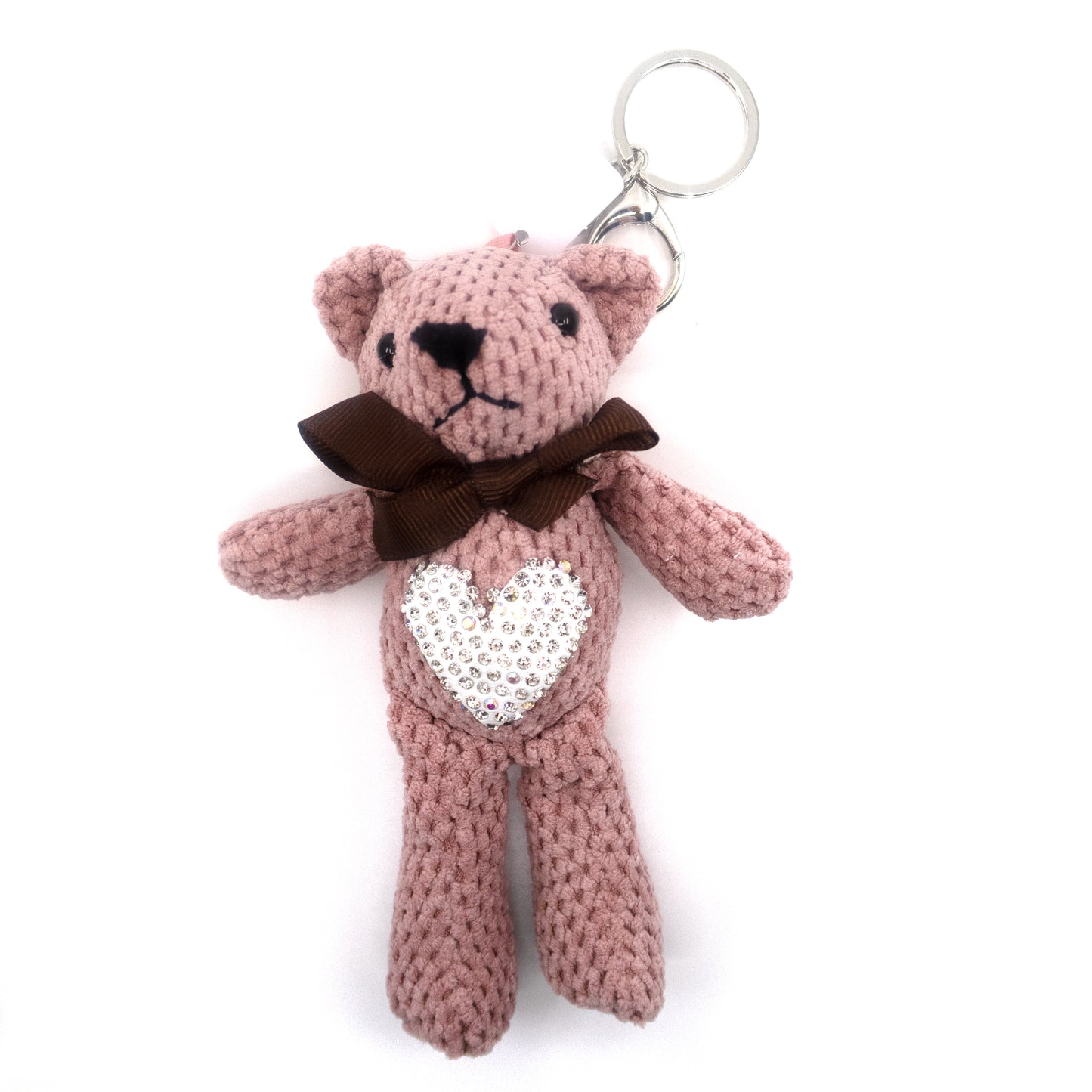 Rhinestone Bear Crochet Plush Key Chain KC924-1-C (12PC)